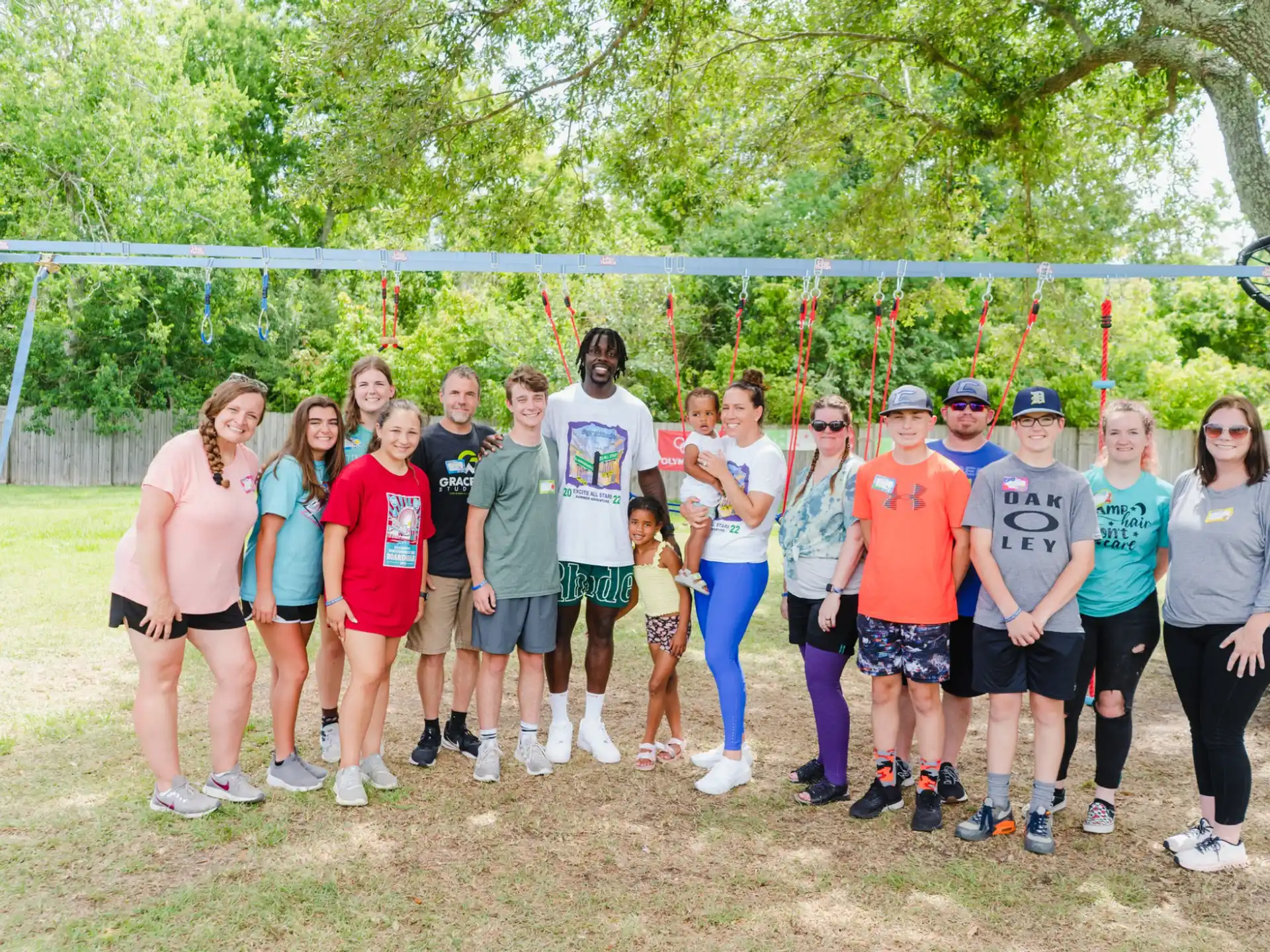 a group of people posing for a photo