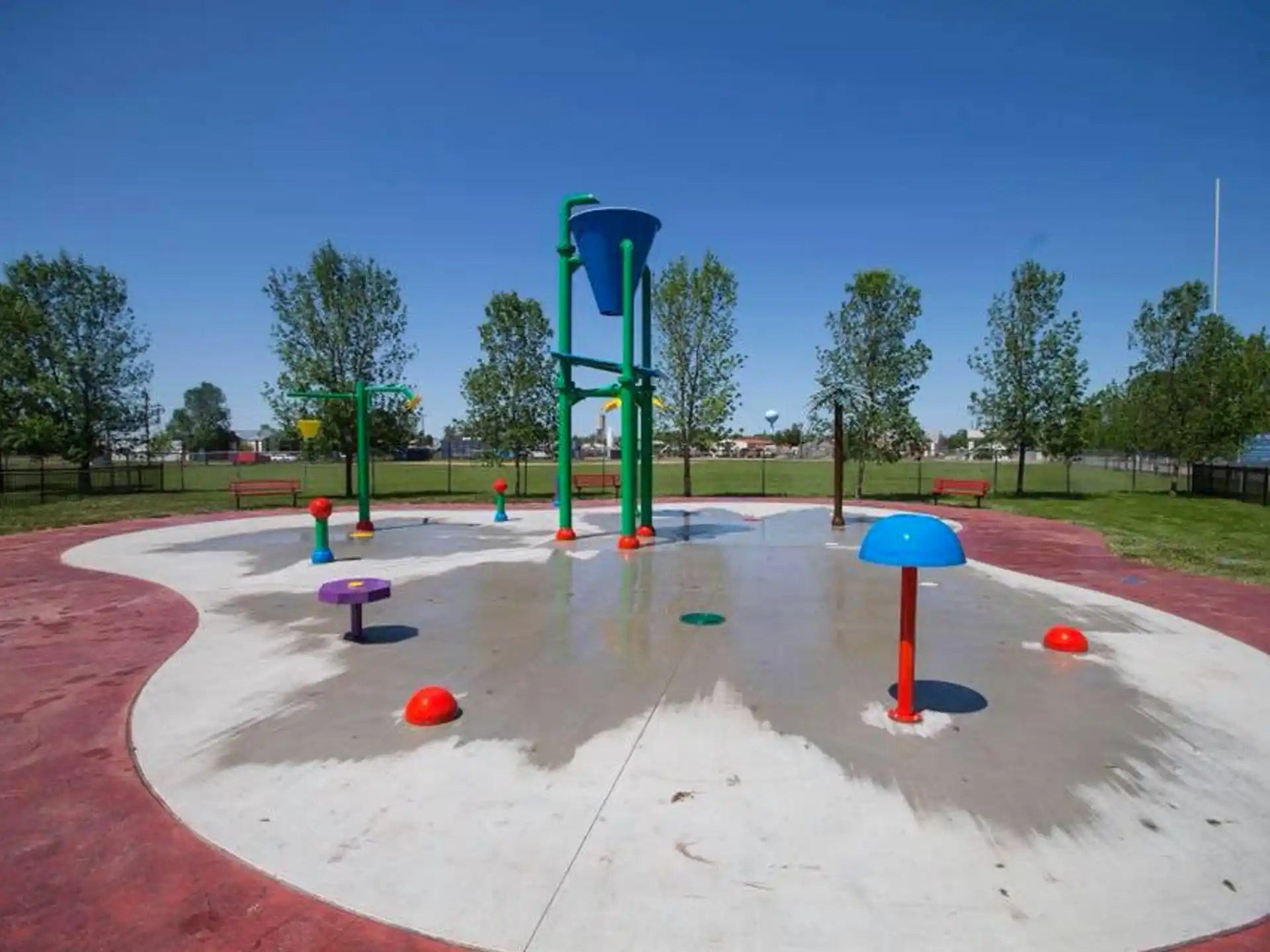 a playground with a slide