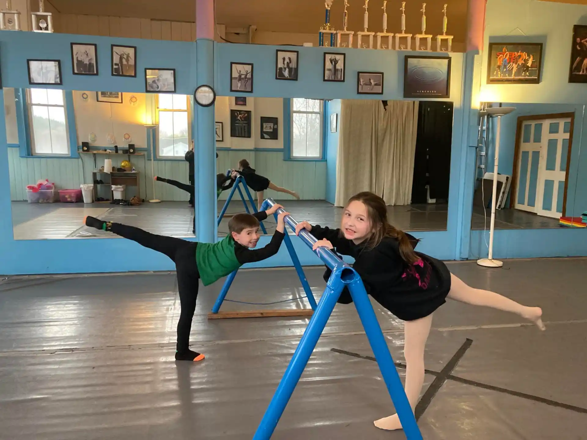 a group of people exercising