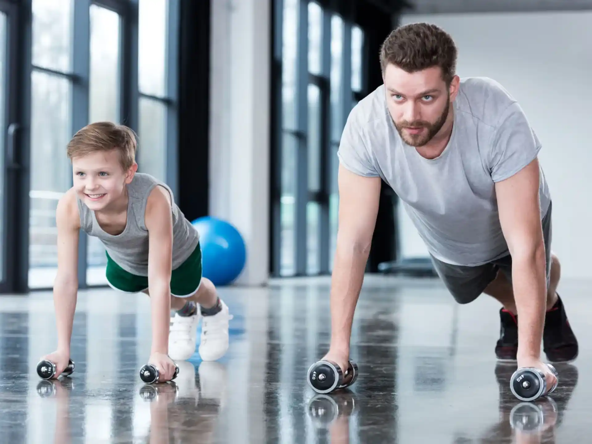 a man and a boy on roller blades