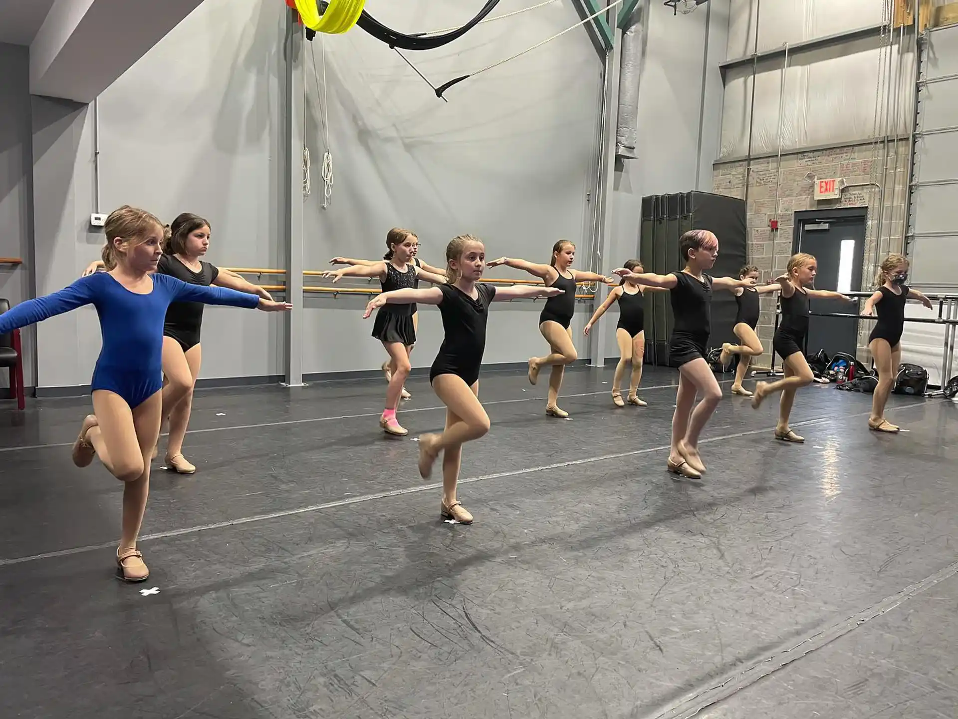 a group of women exercising