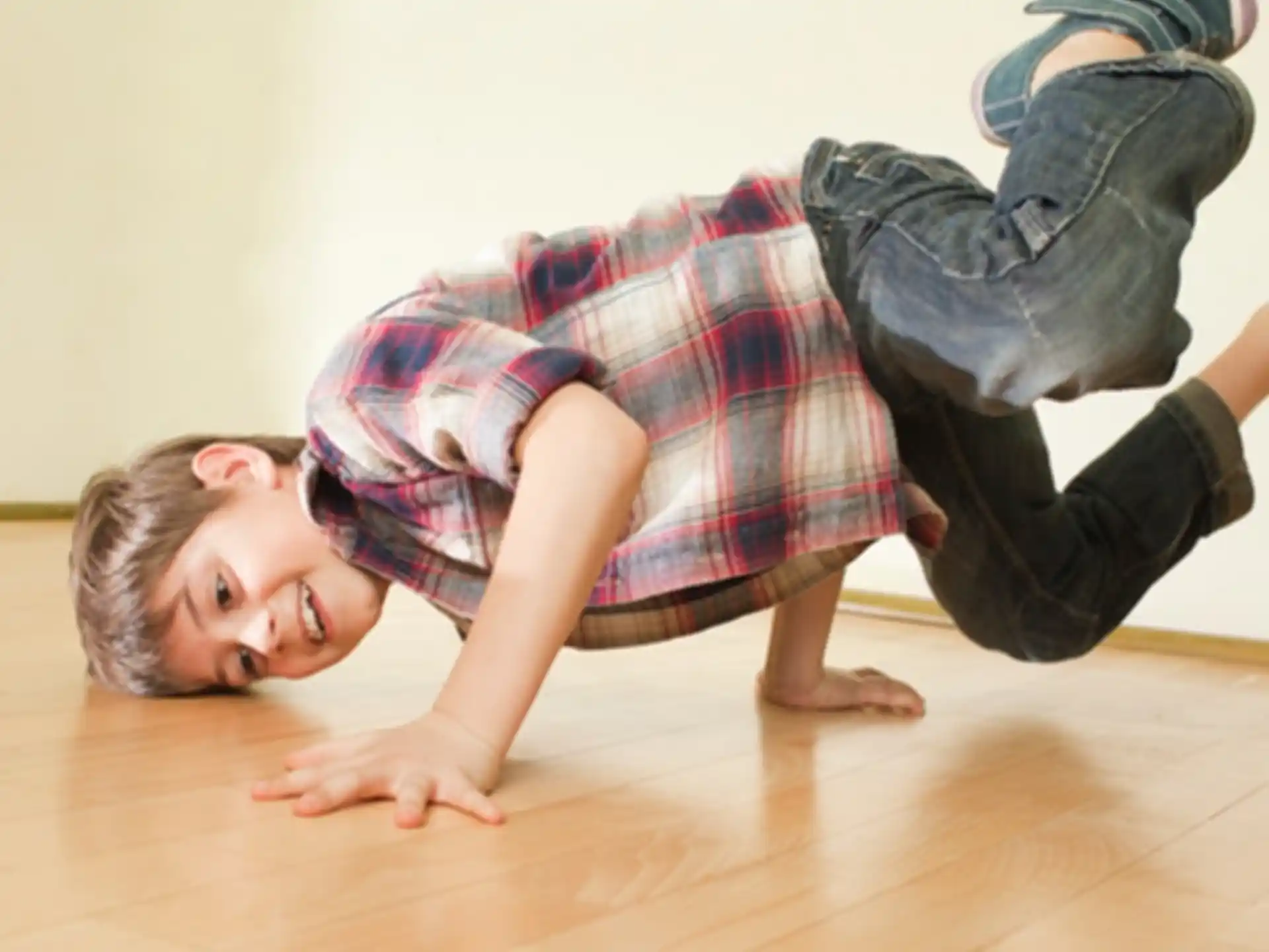 a boy lying on the floor