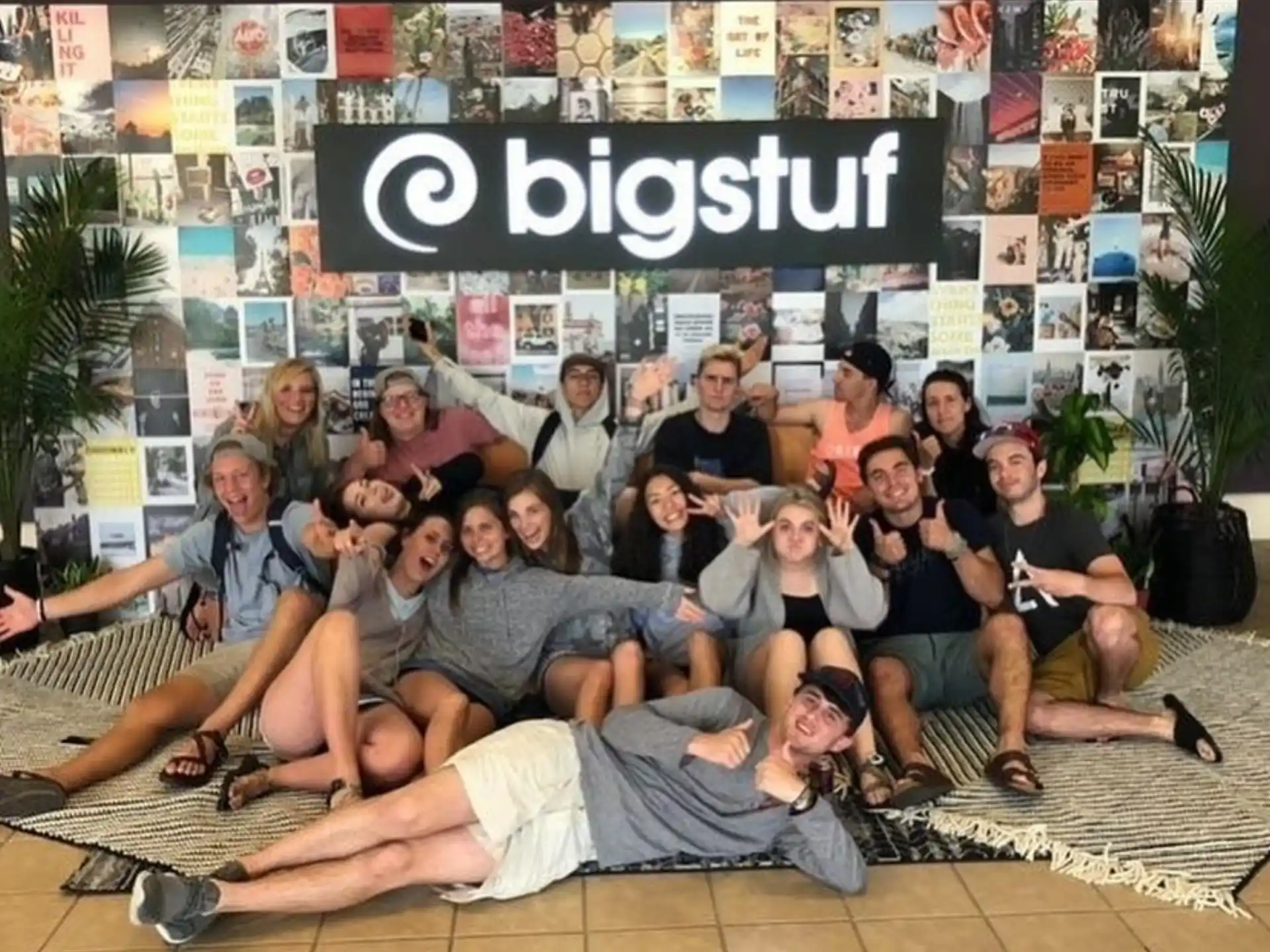 a group of people posing for a photo