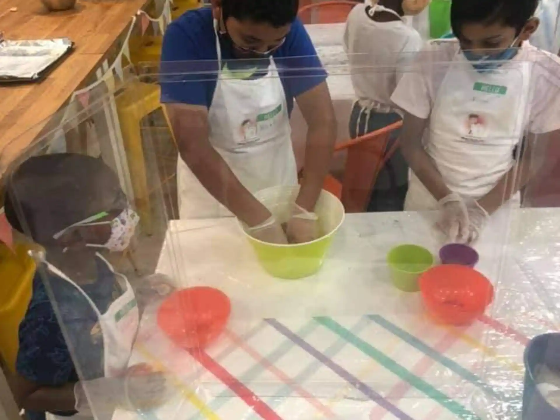 a group of people working in a lab