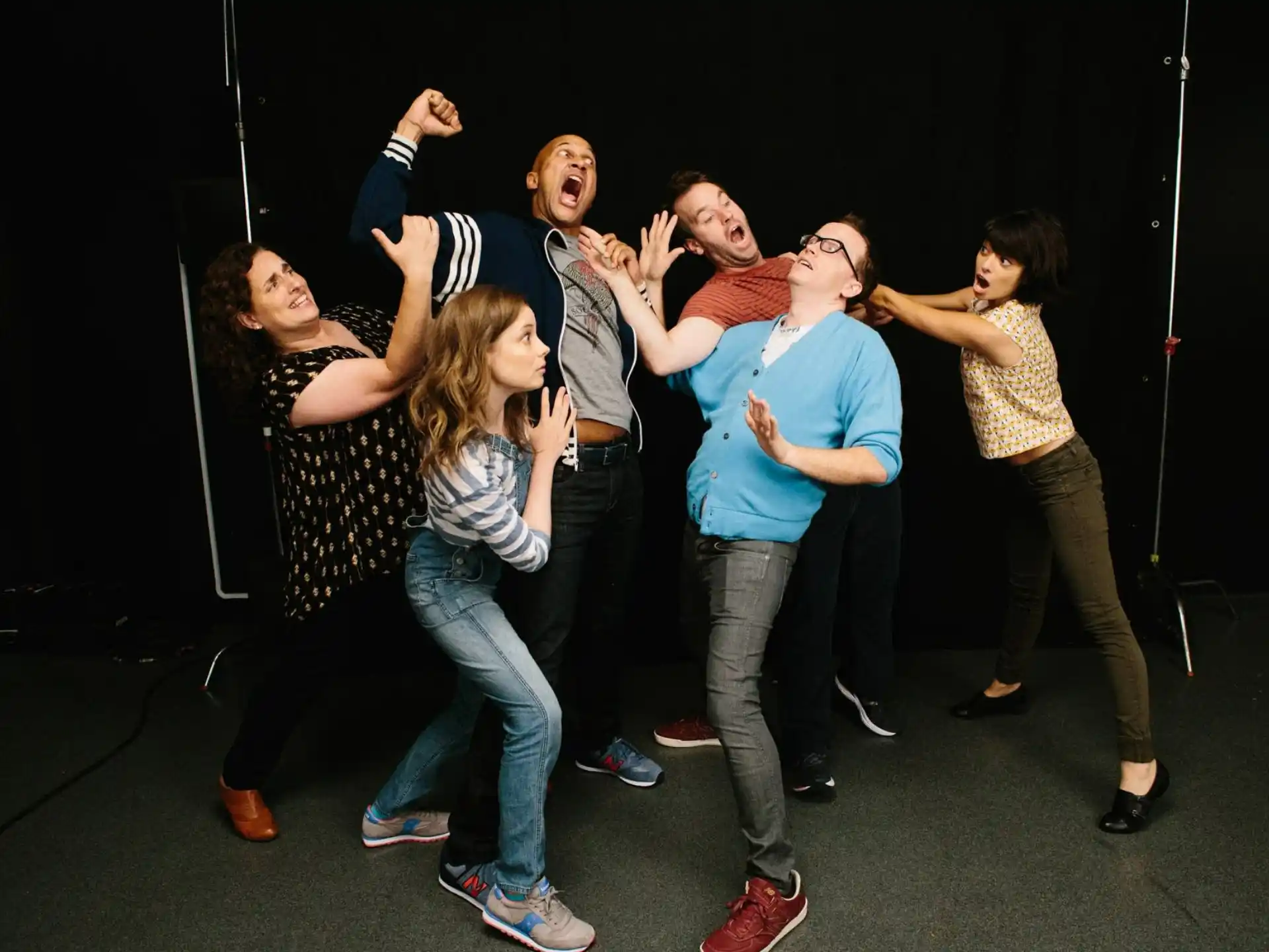 a group of people dancing