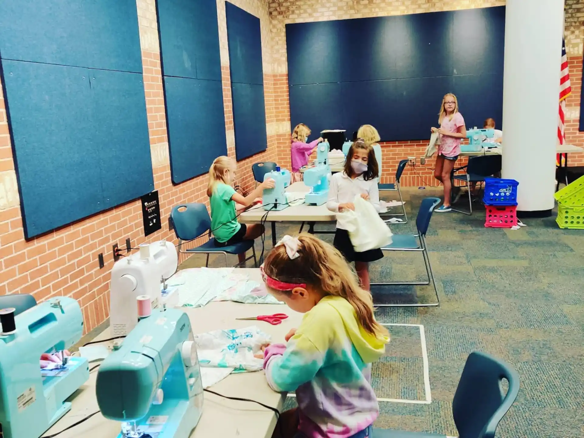 a group of children in a room