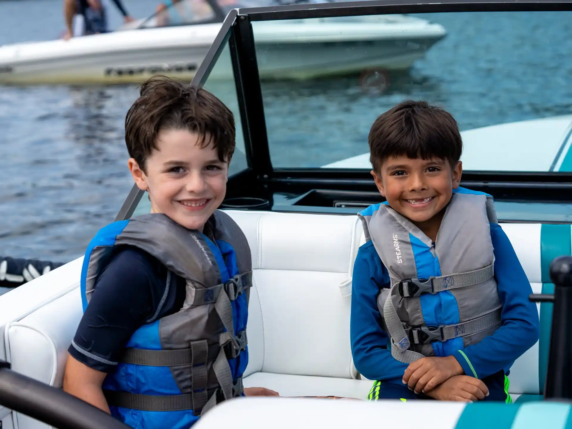 two boys in a boat