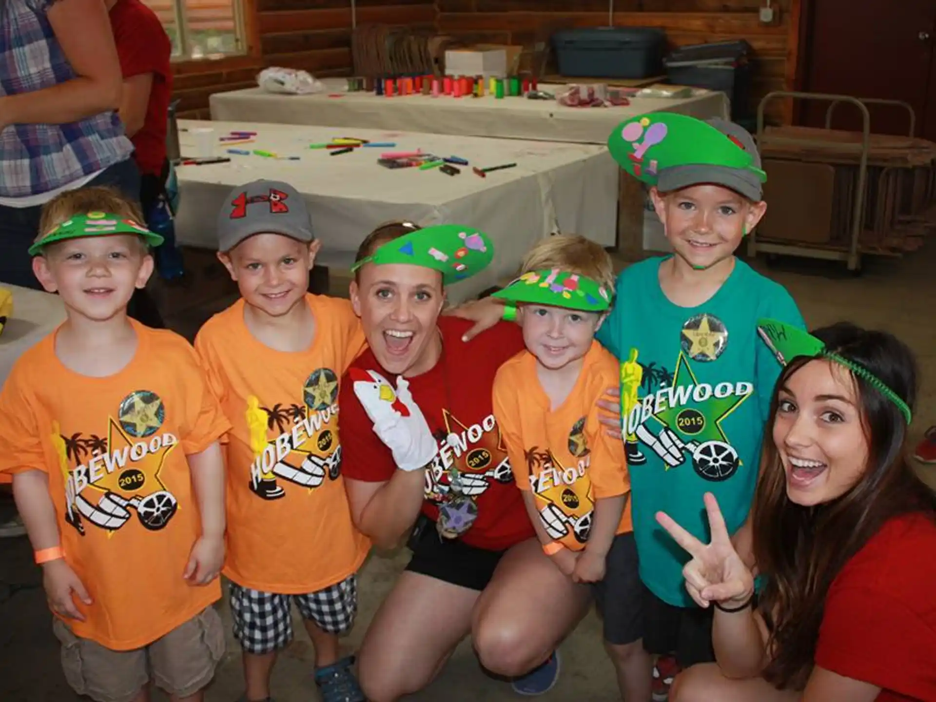 a group of children wearing matching t-shirts