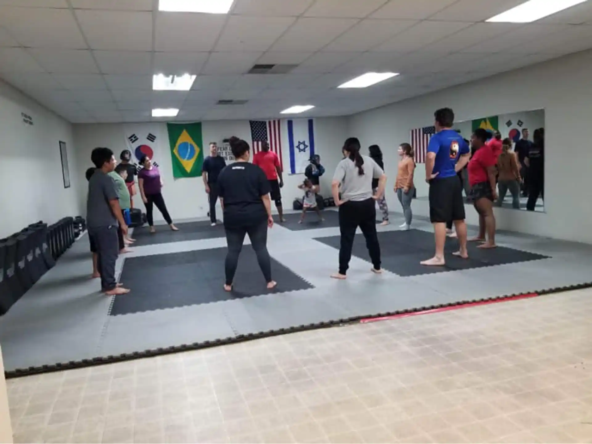 a group of people in a room