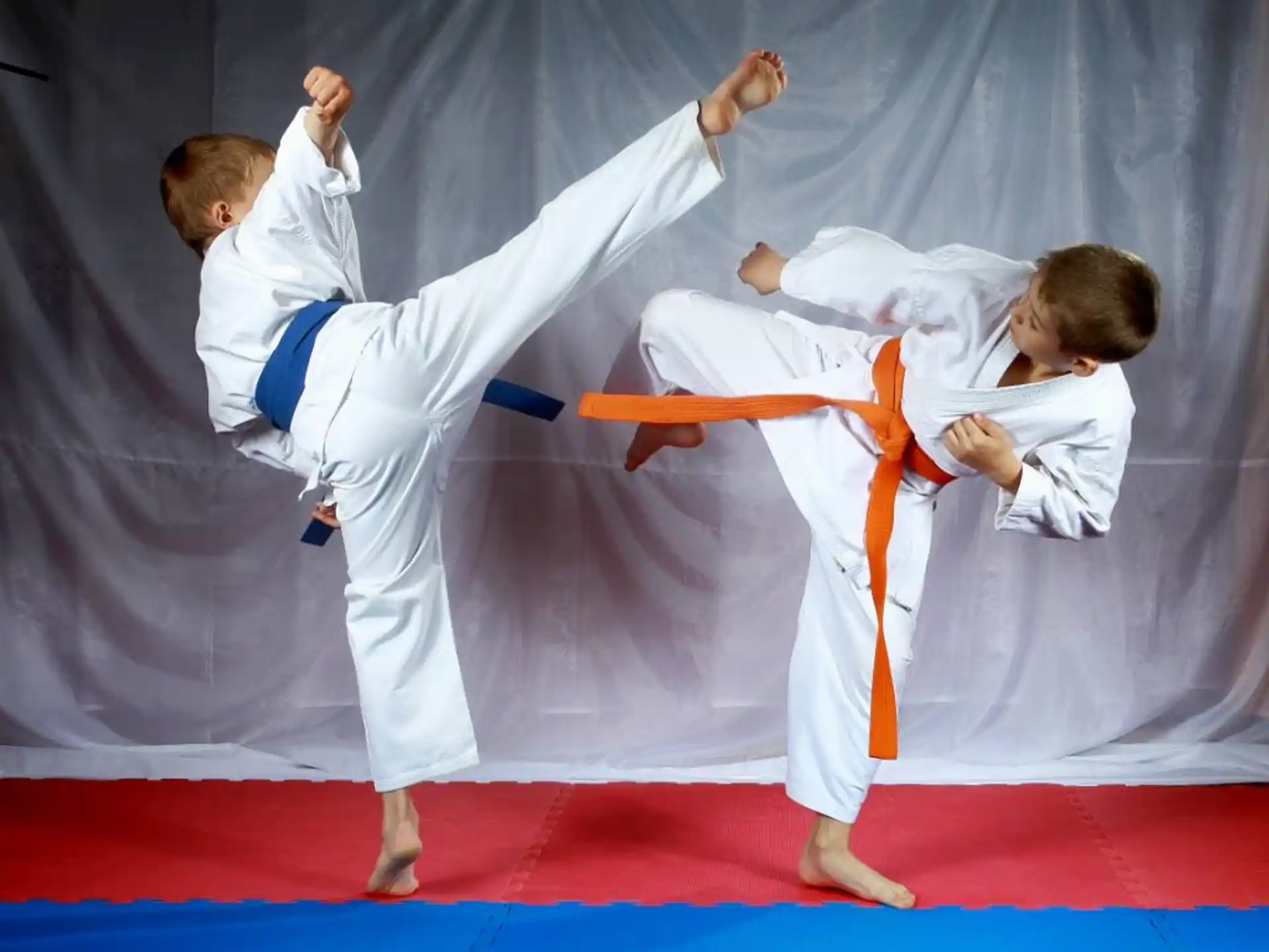 a group of people in karate uniforms