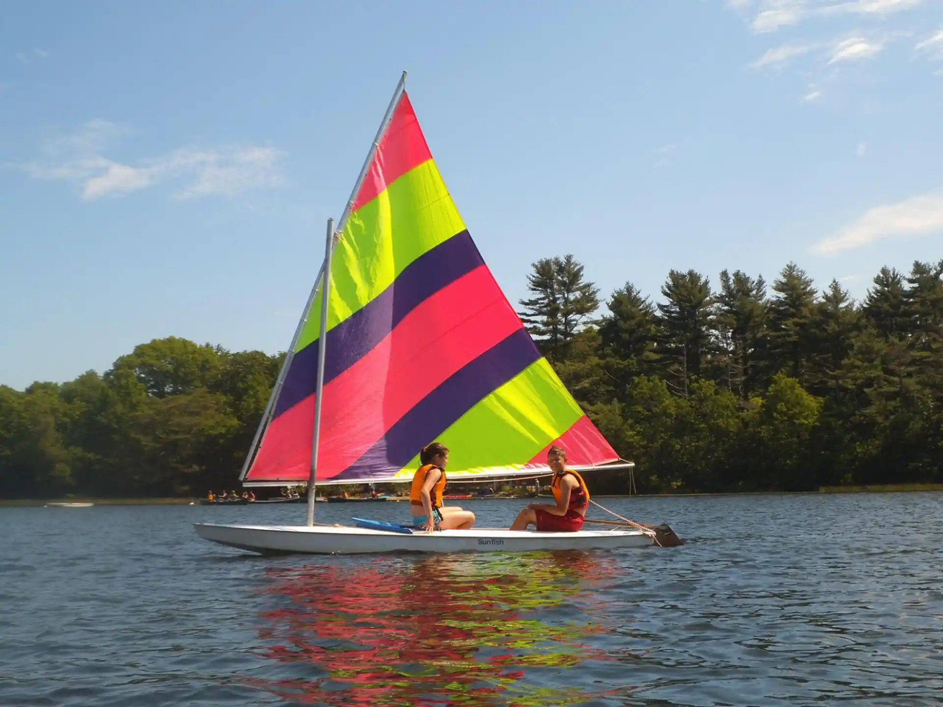 a couple of people on a boat