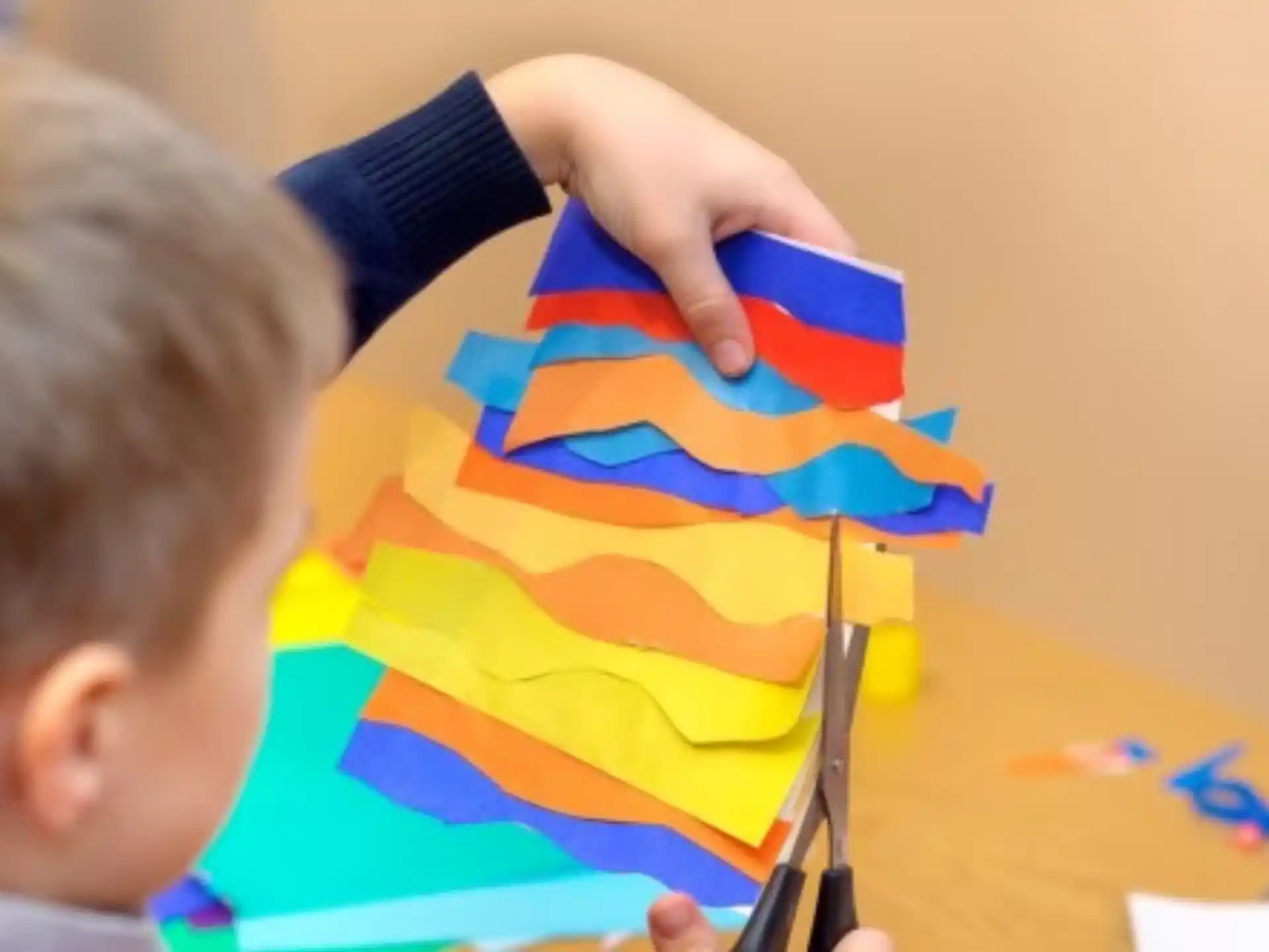 a child painting a flag