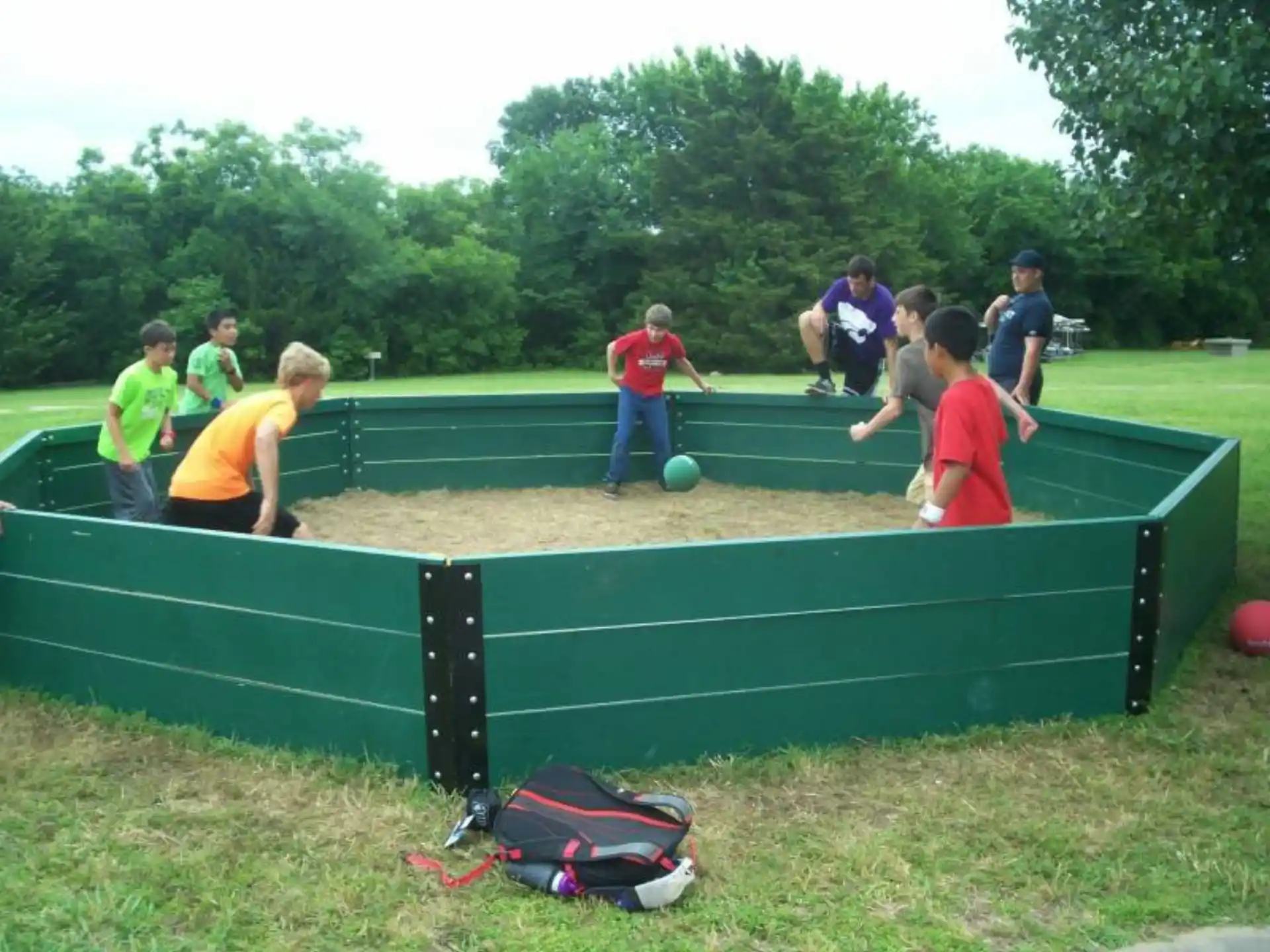 a group of people playing a game