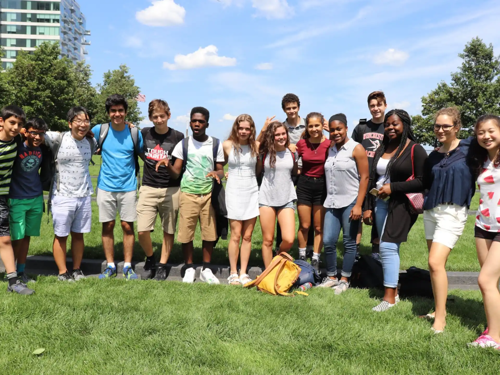 a group of people posing for a photo