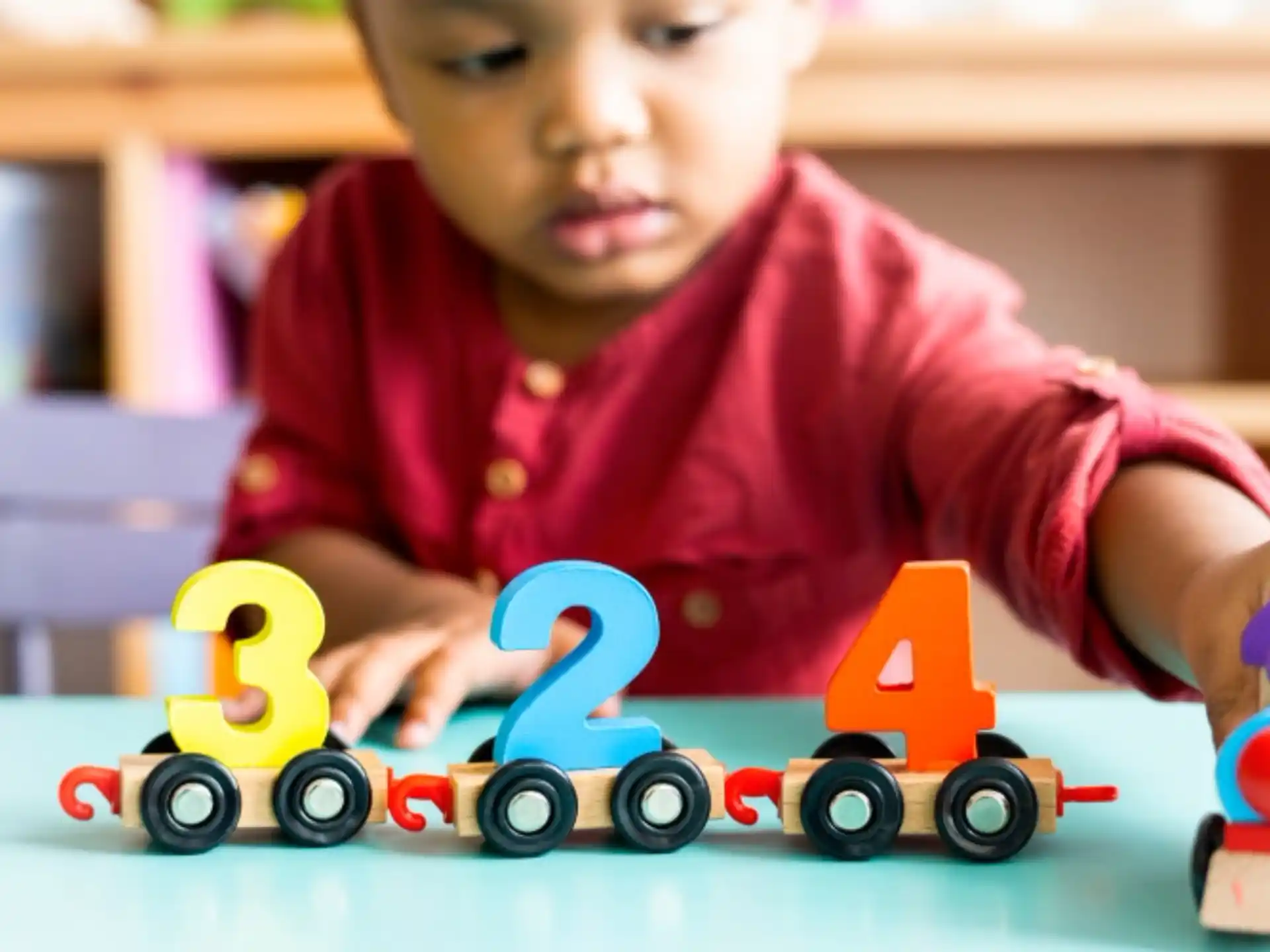a child playing with toys