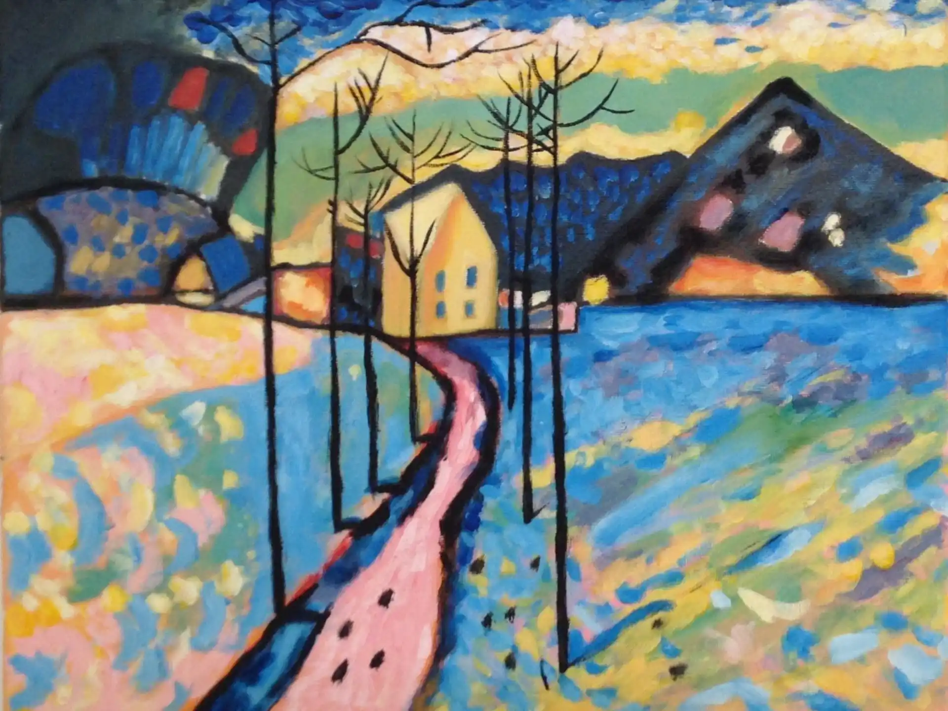 a painting of a house