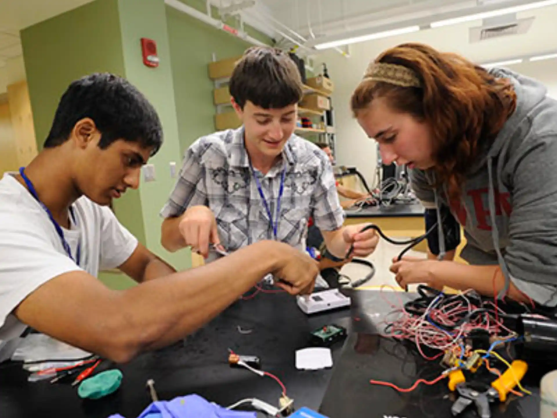a group of people working on a project