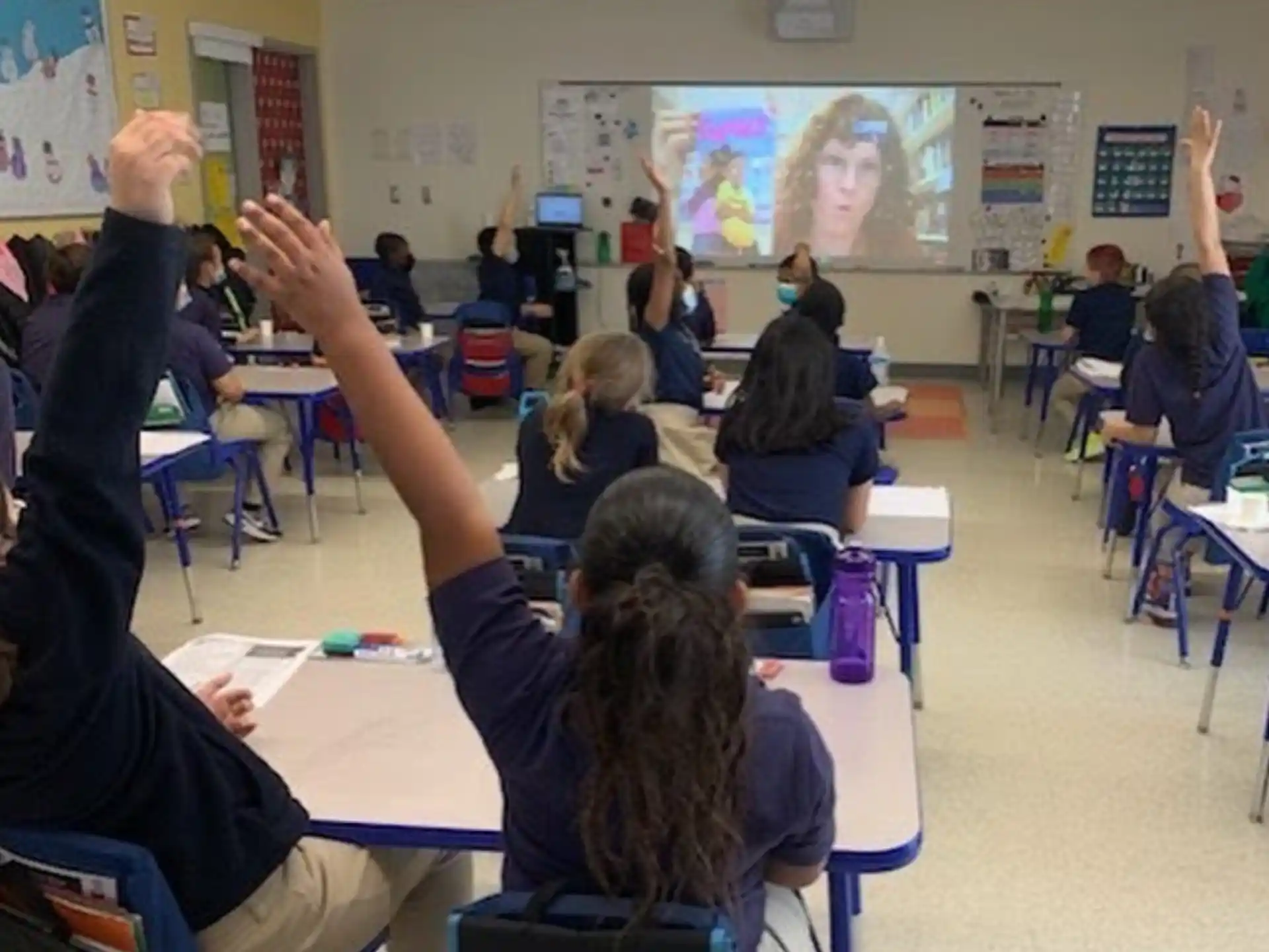 a group of students in a classroom