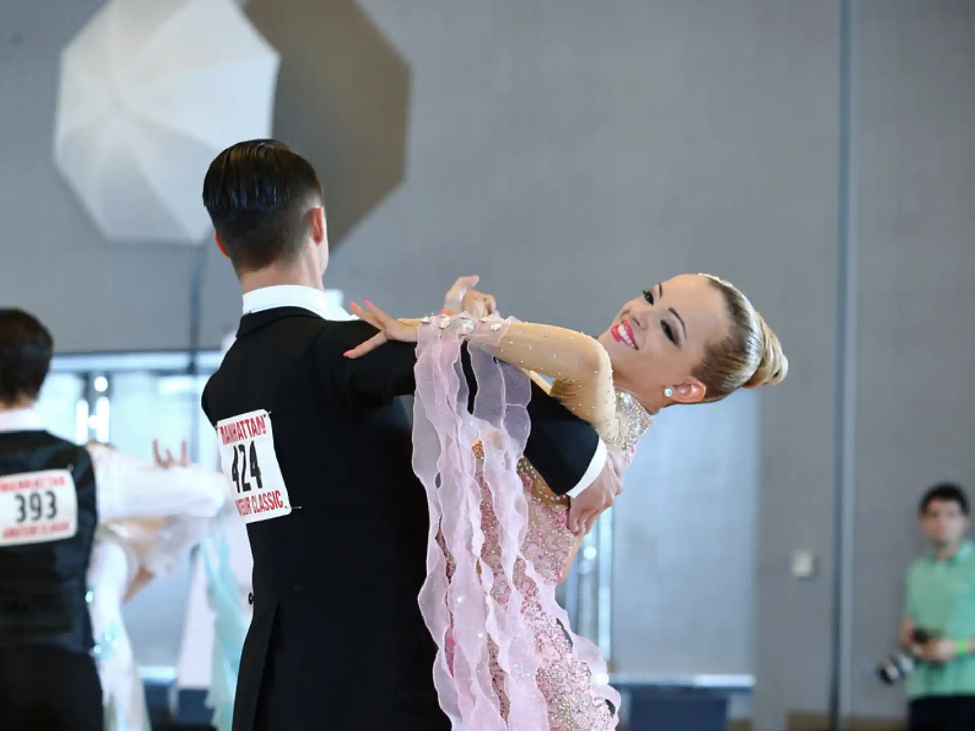 a man and woman dancing