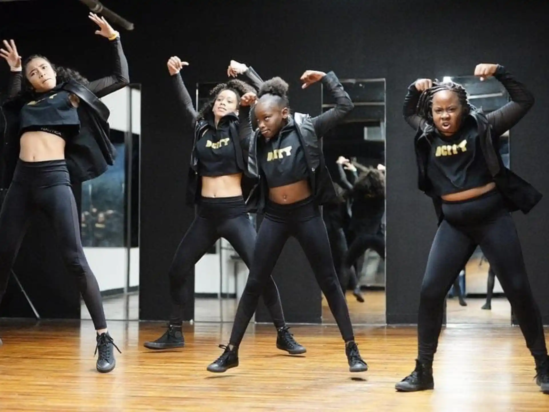 a group of people dancing