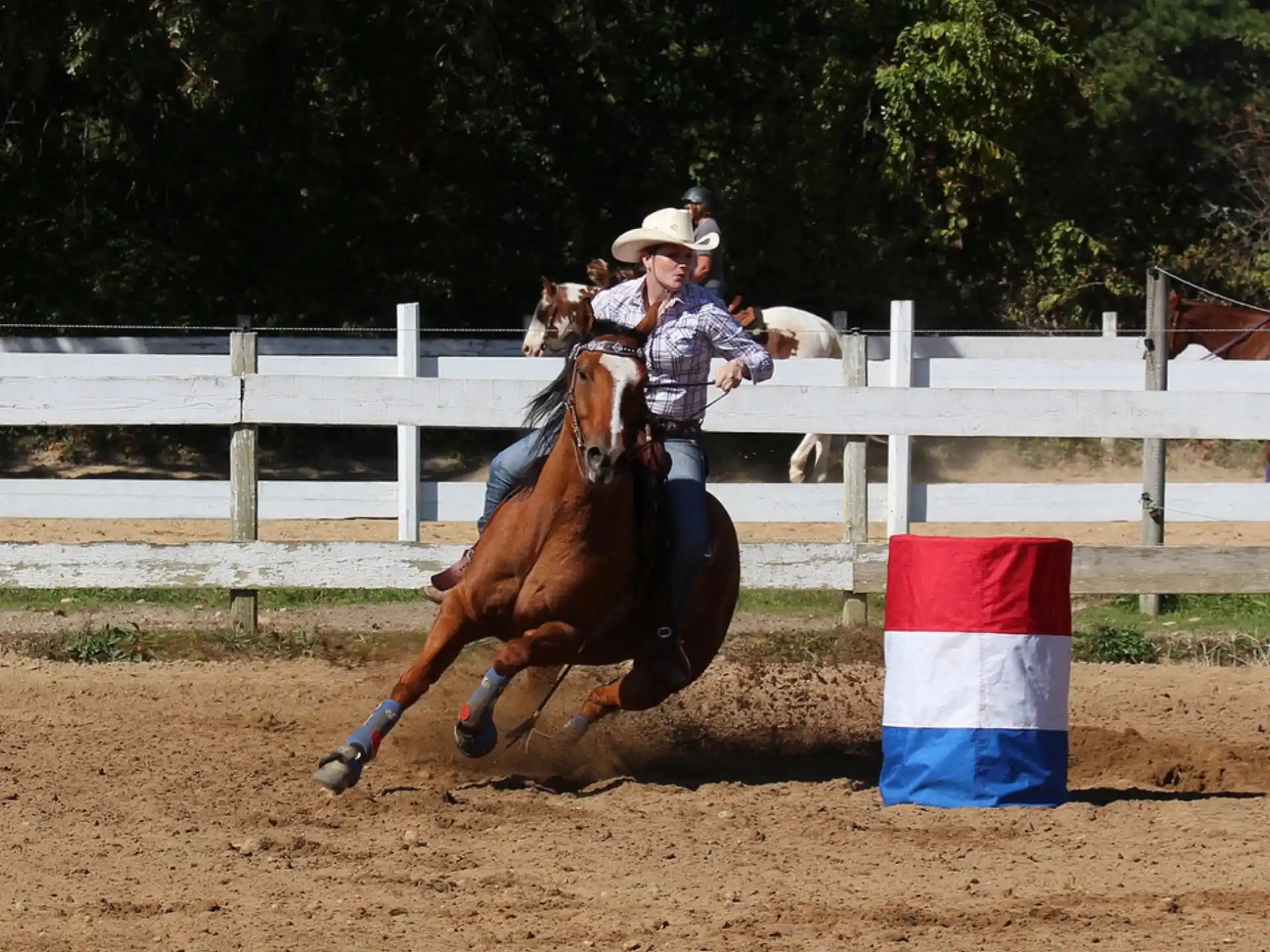a man riding a horse