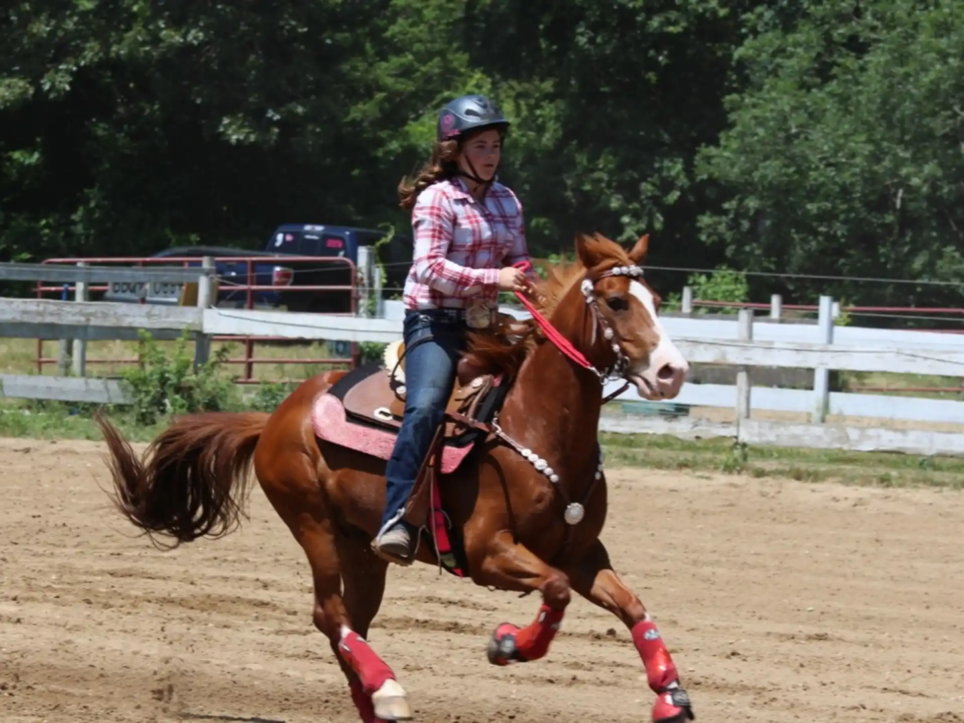 a man riding a horse