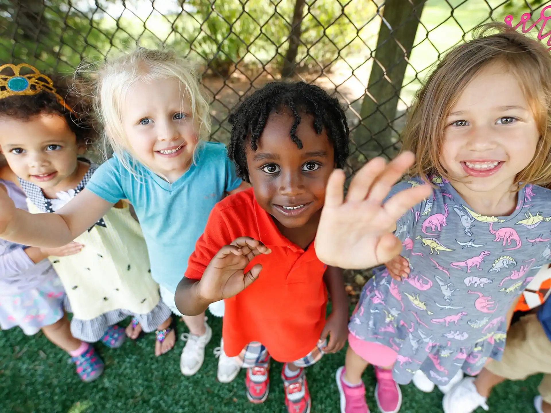 a group of children posing for a photo