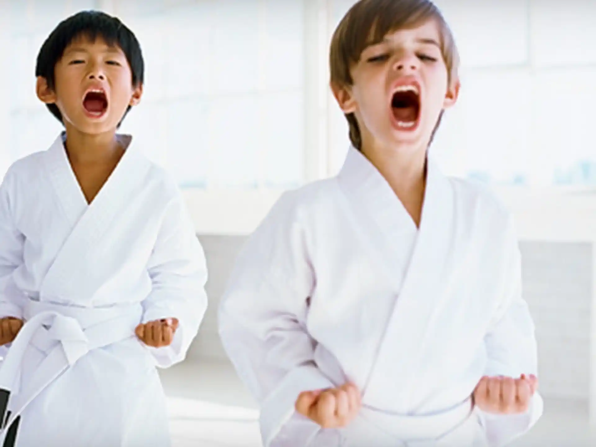 a couple of kids in white lab coats