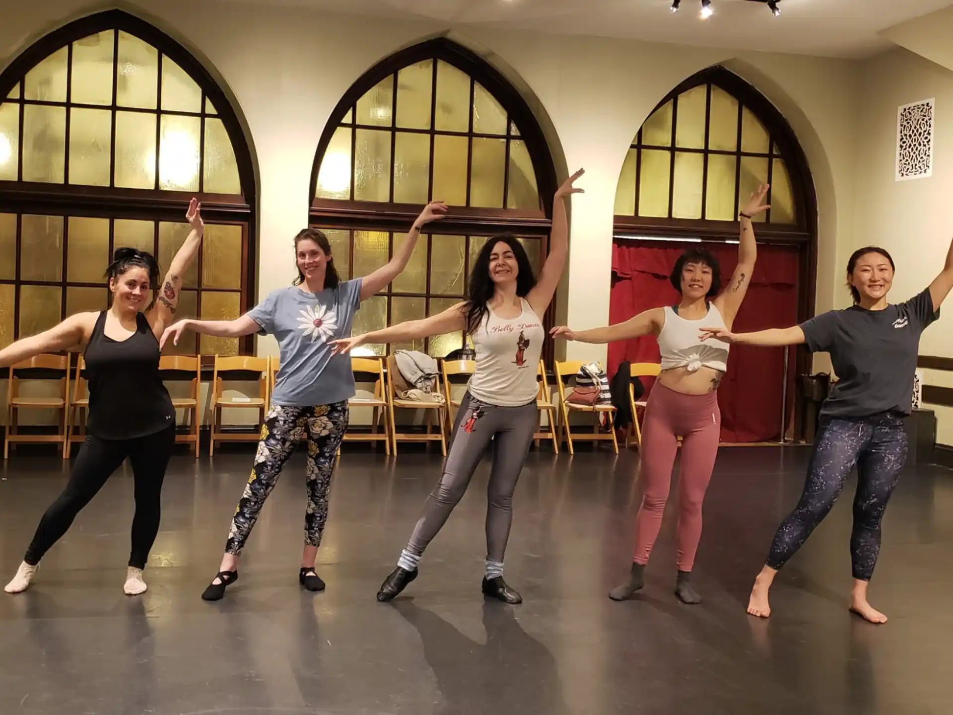 a group of people dancing