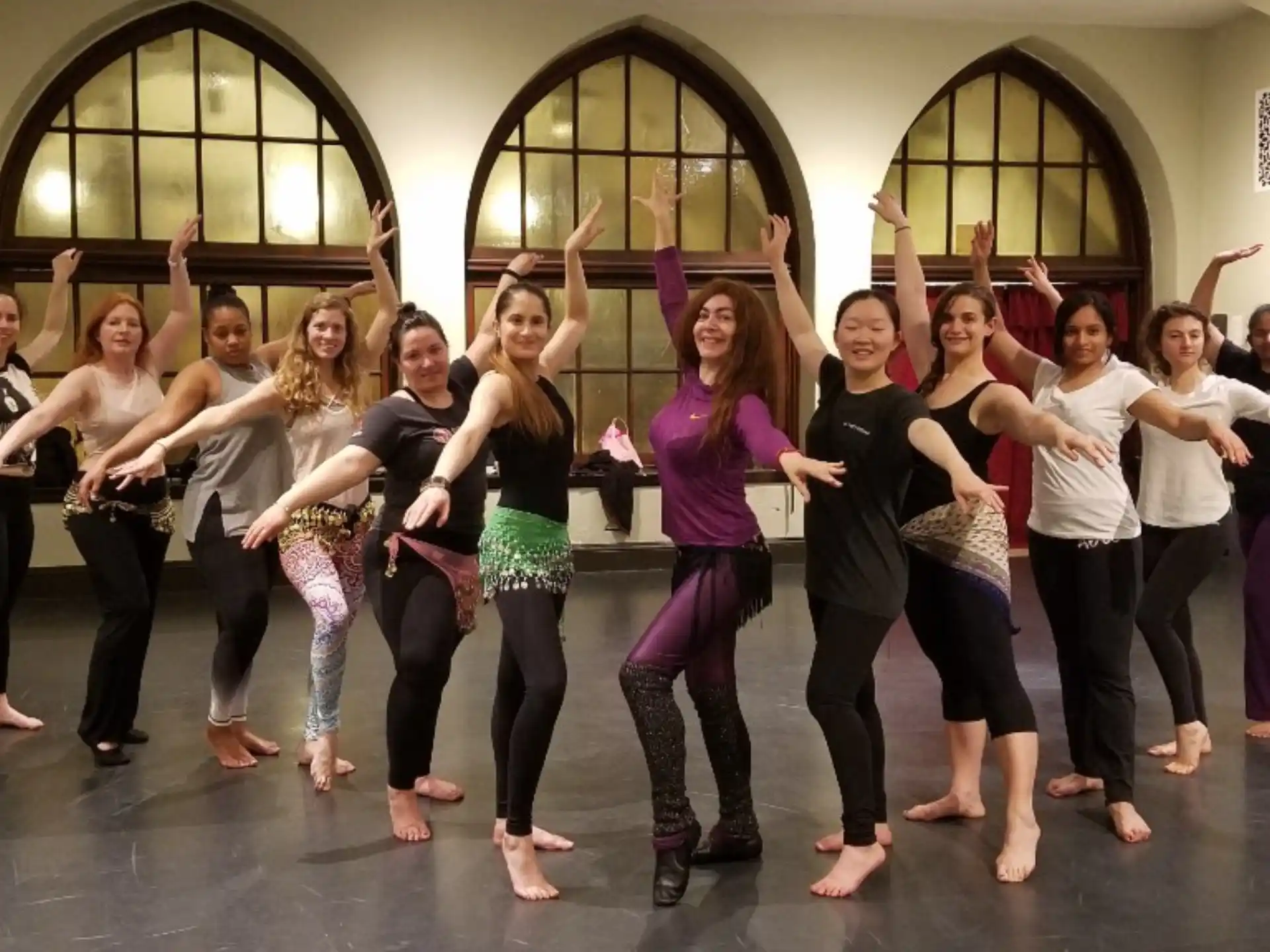 a group of people dancing