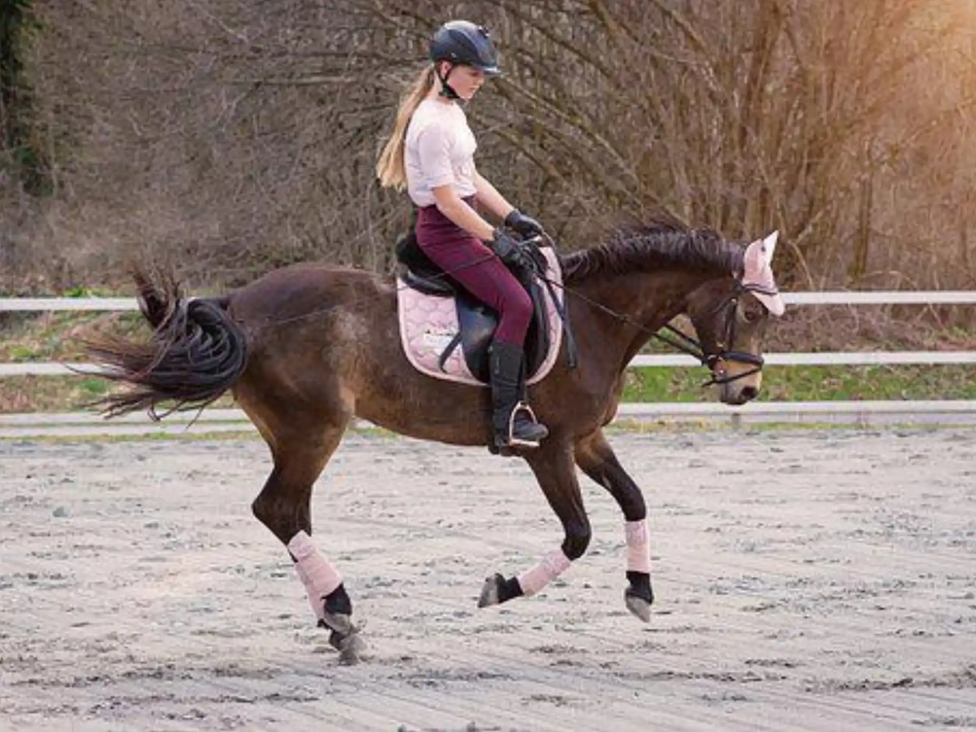 a man riding a horse