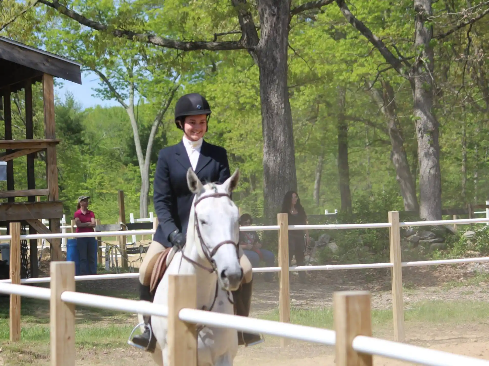 a person riding a horse
