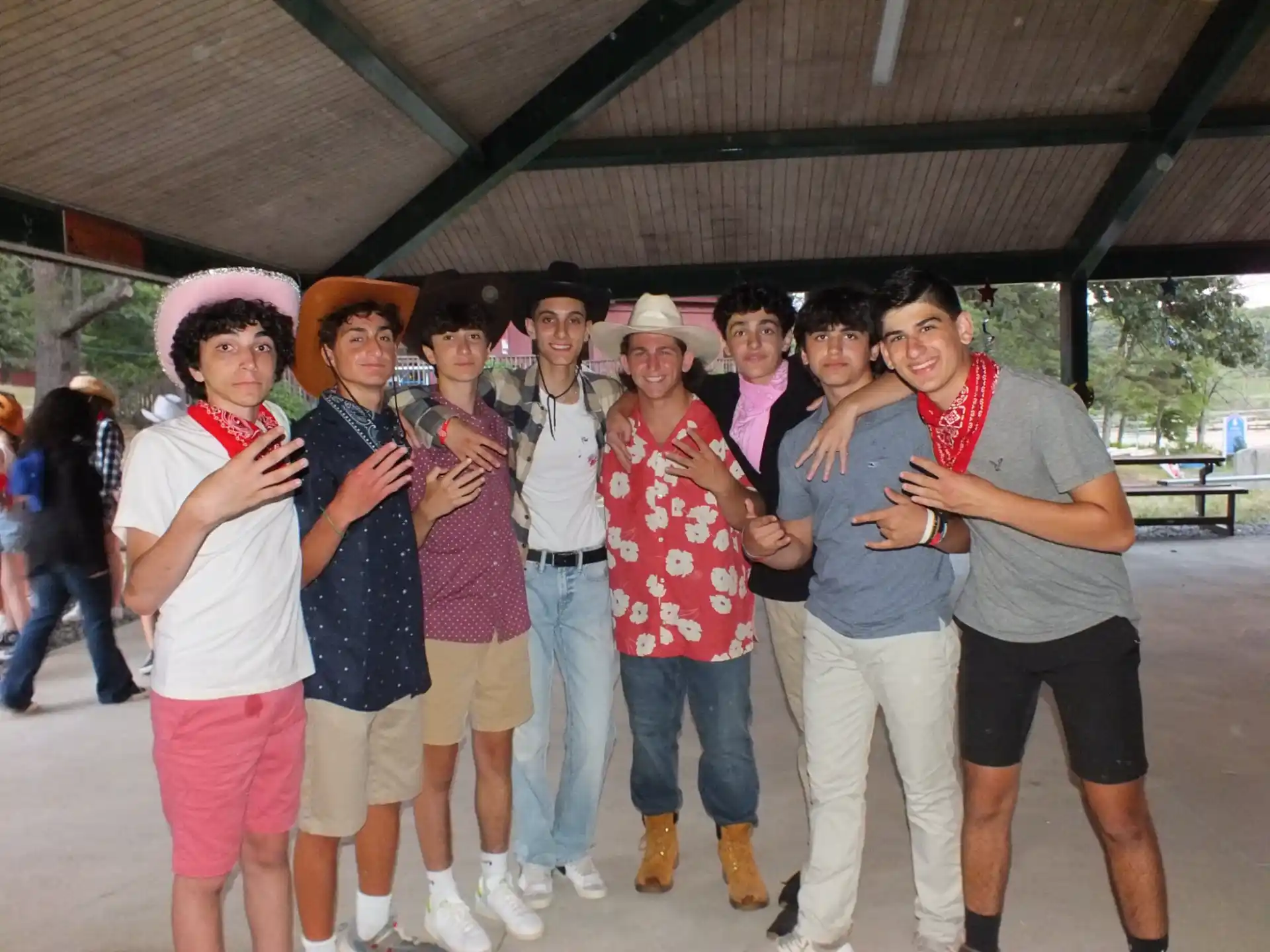 a group of people posing for a photo