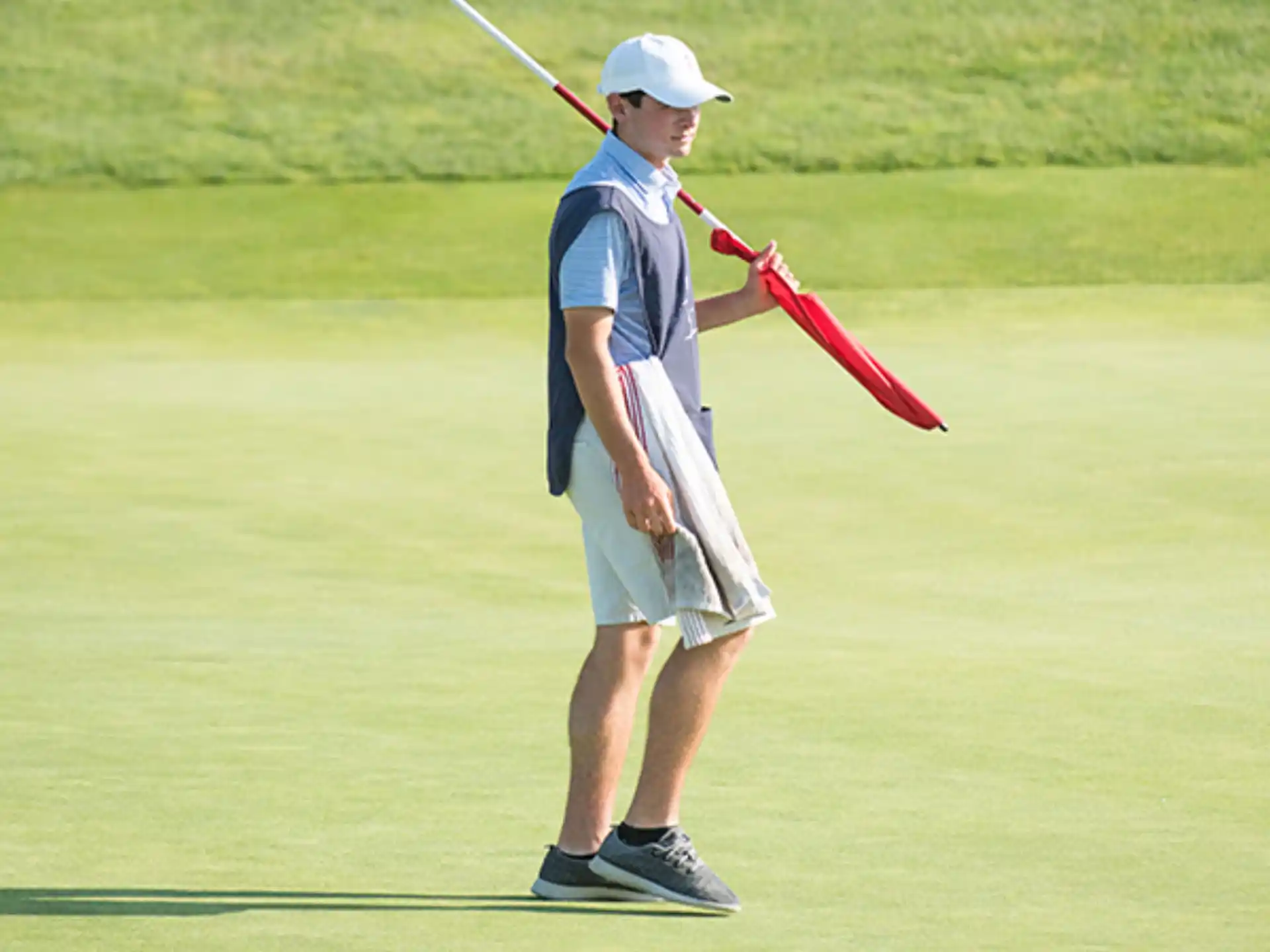 a person playing golf