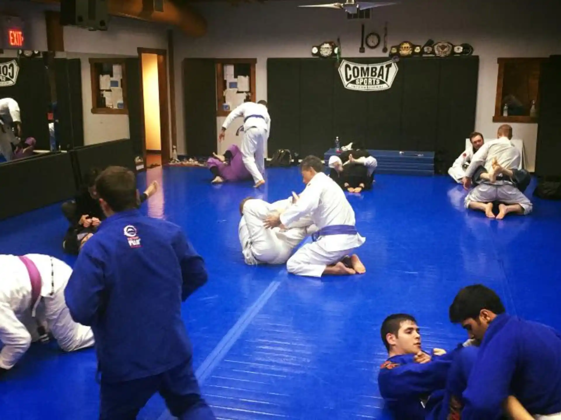 a group of people in a room