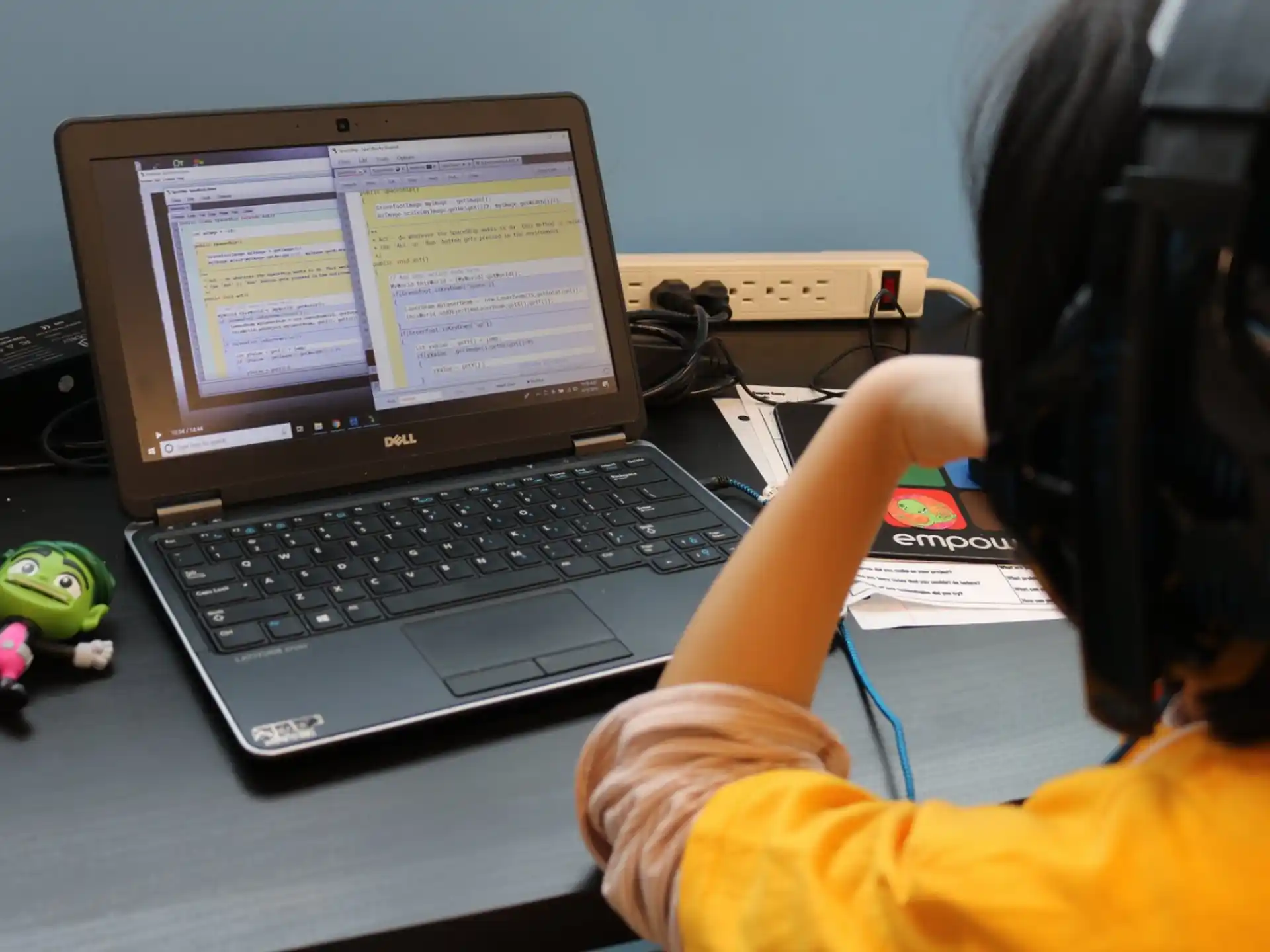 a person using a laptop
