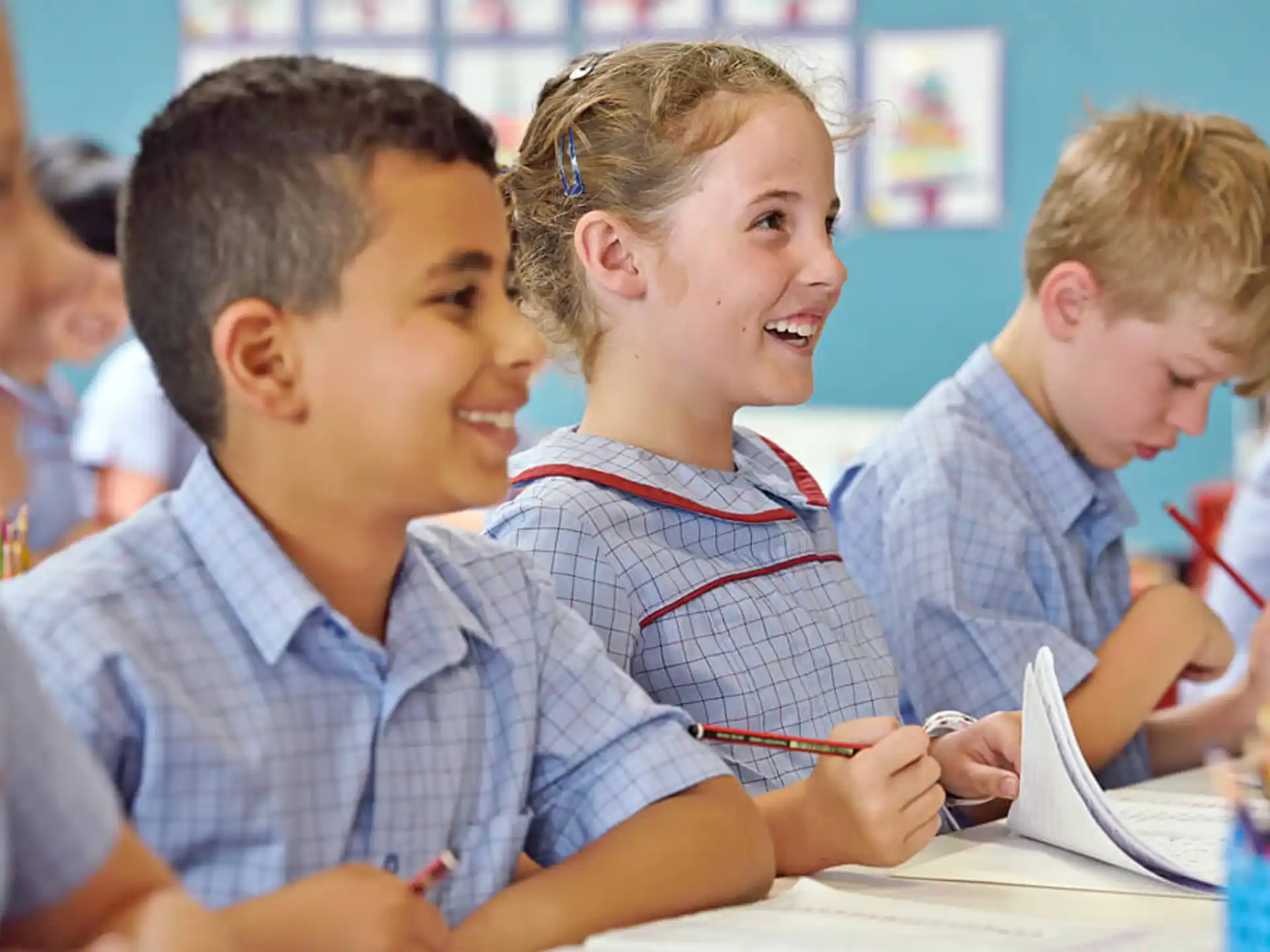 a group of children in a classroom