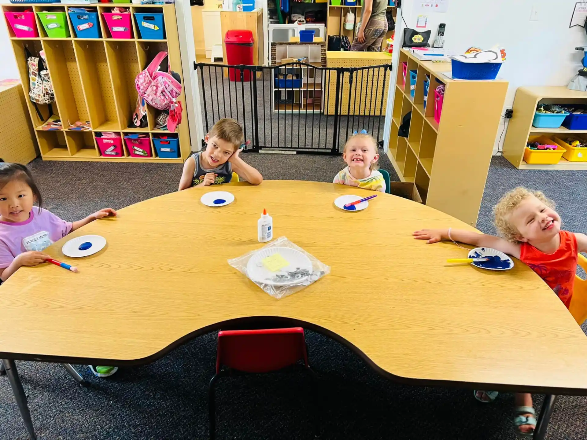 kids sitting at a table