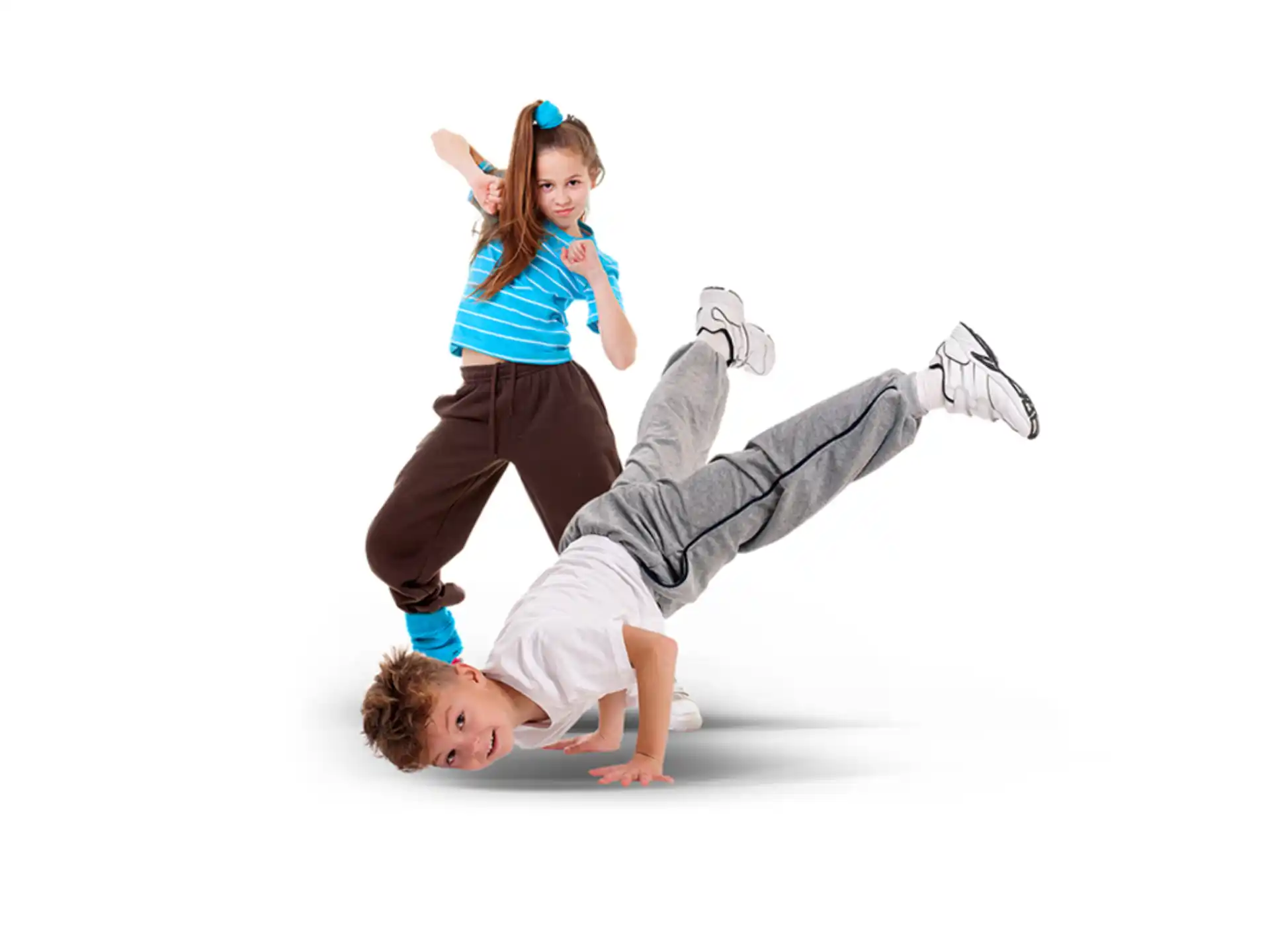 a person and a boy doing a handstand
