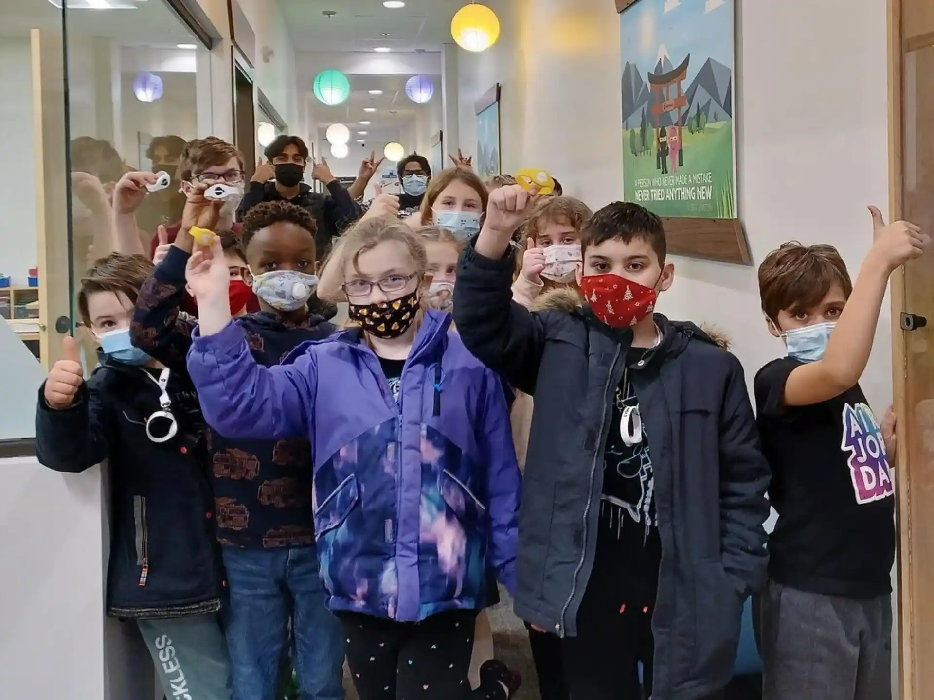 a group of people posing for a photo