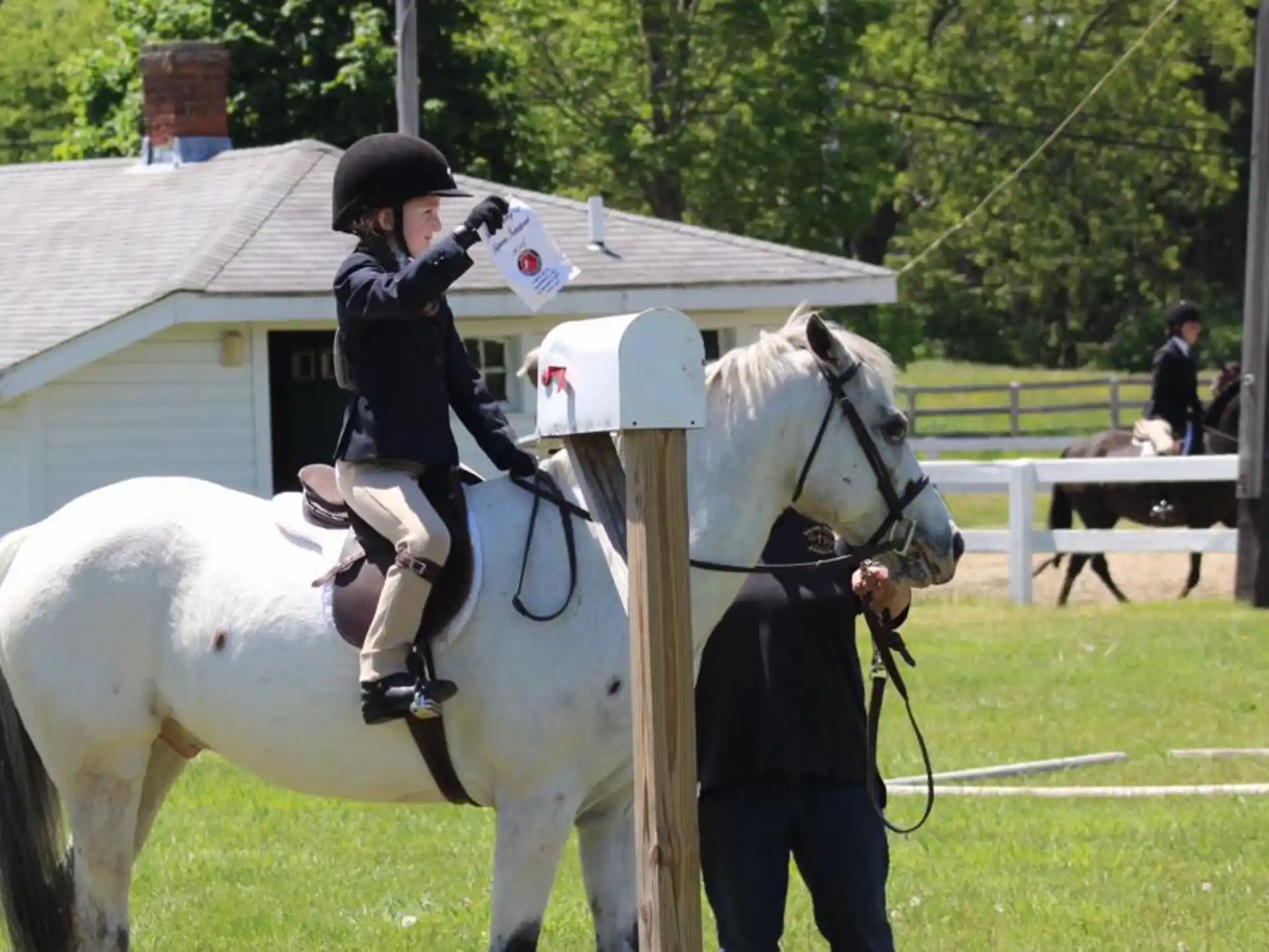 a person riding a horse