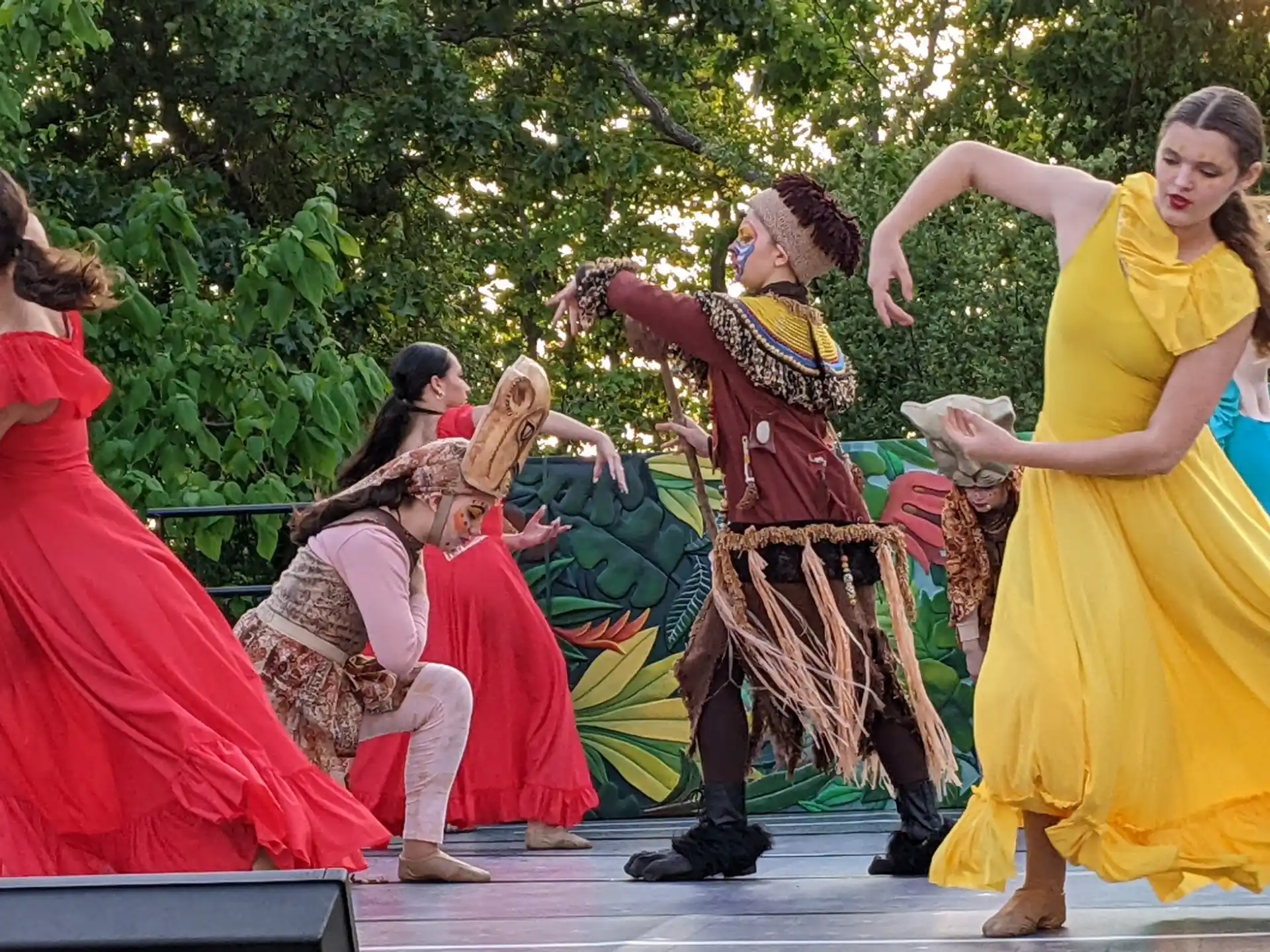 a group of people dancing