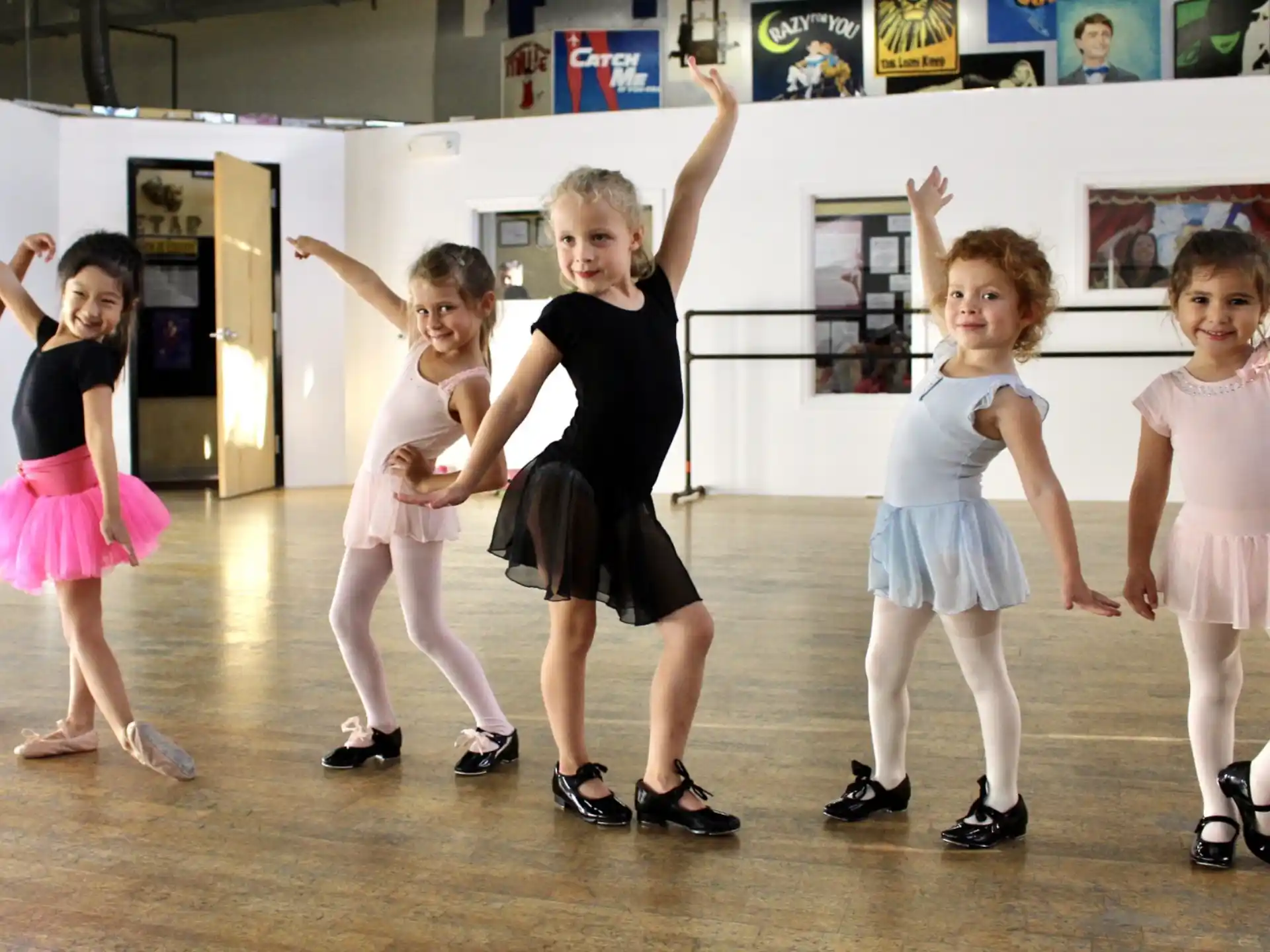 a group of children dancing