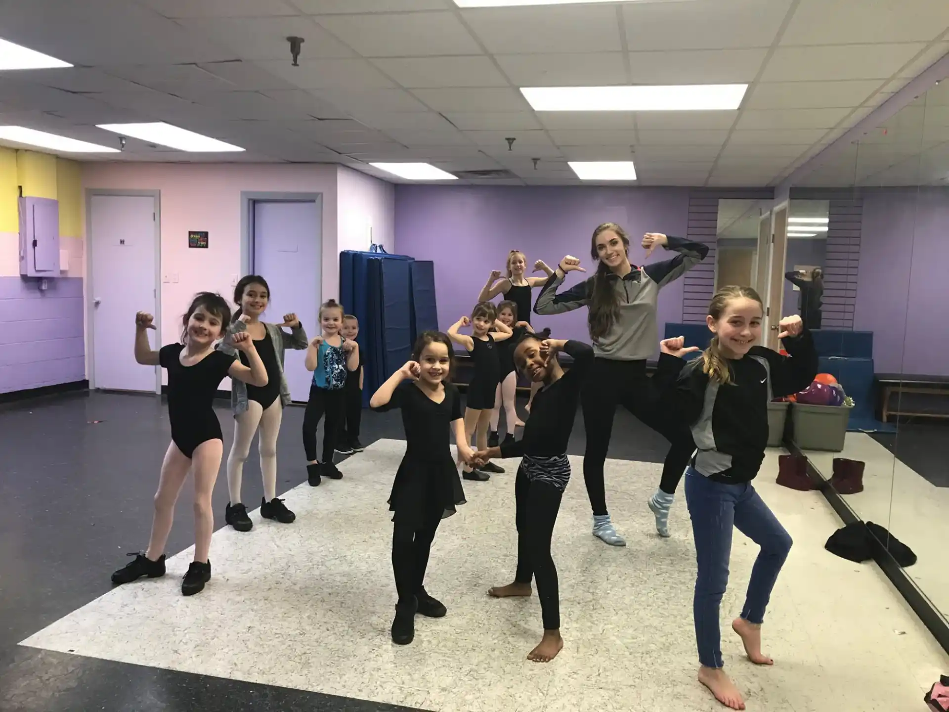 a group of people dancing