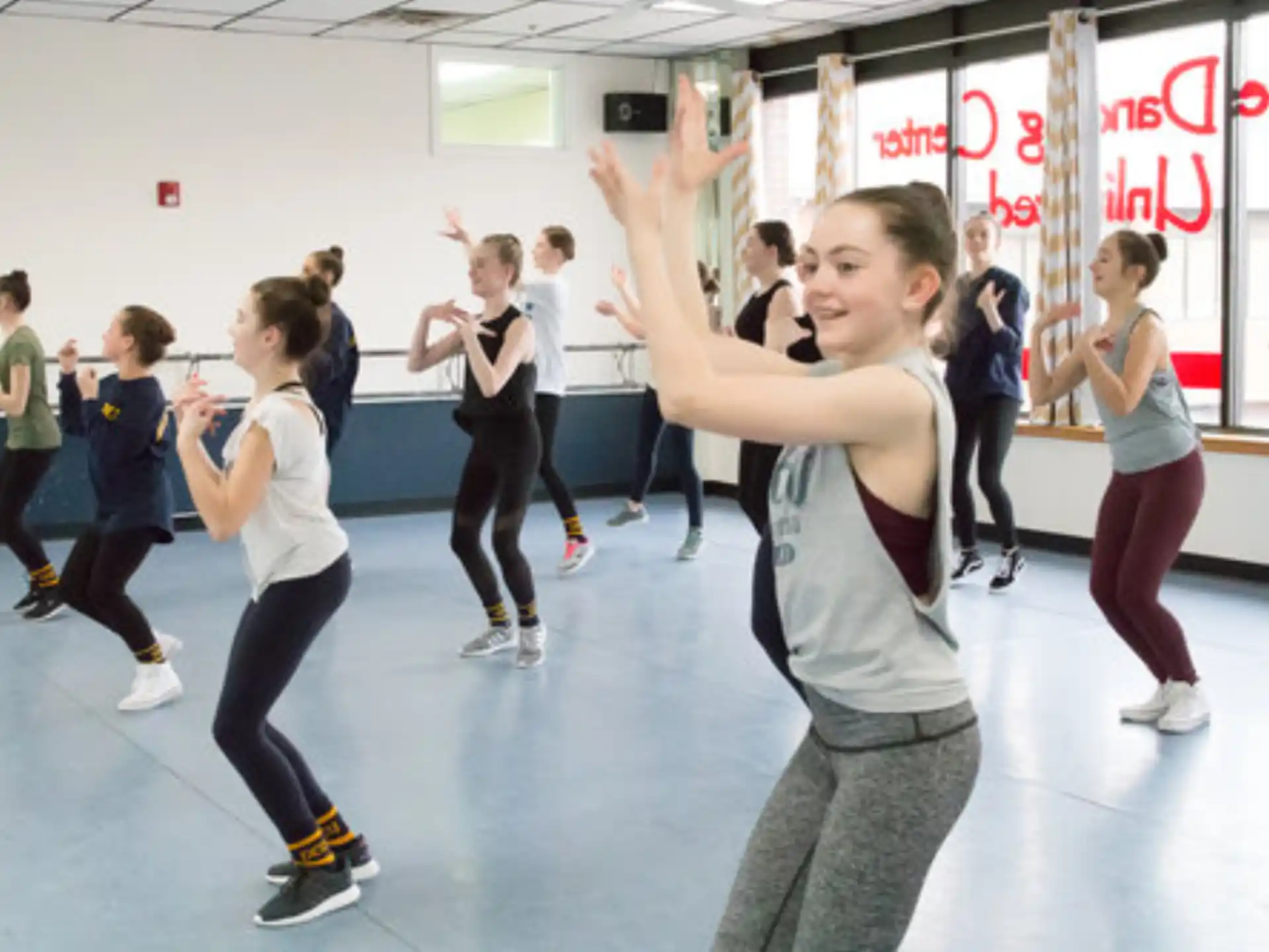a group of people exercising