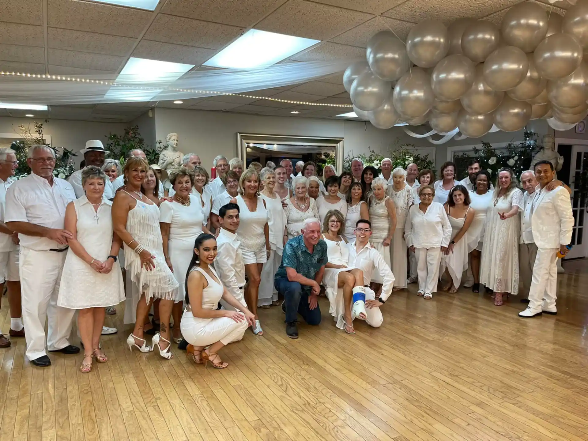 a group of people posing for a photo