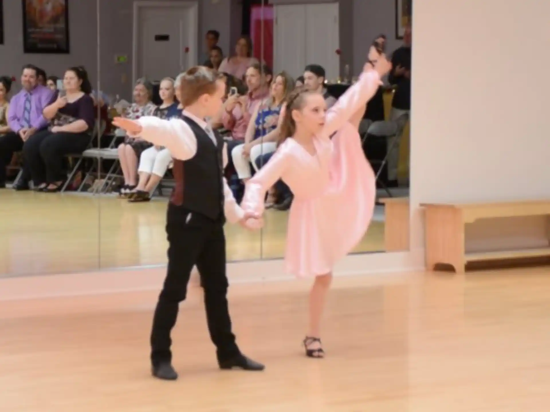 a man and woman dancing