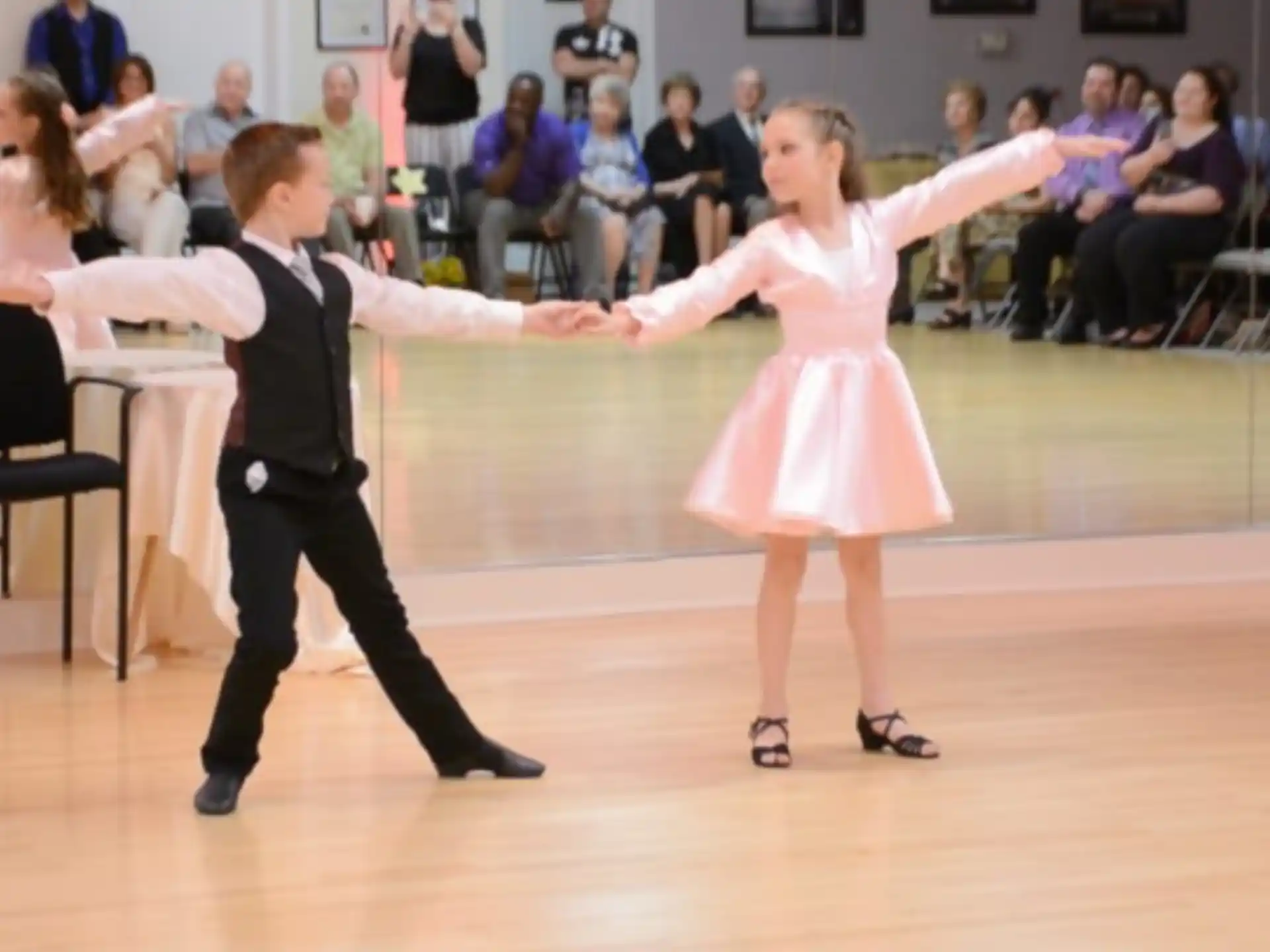 a man and woman dancing
