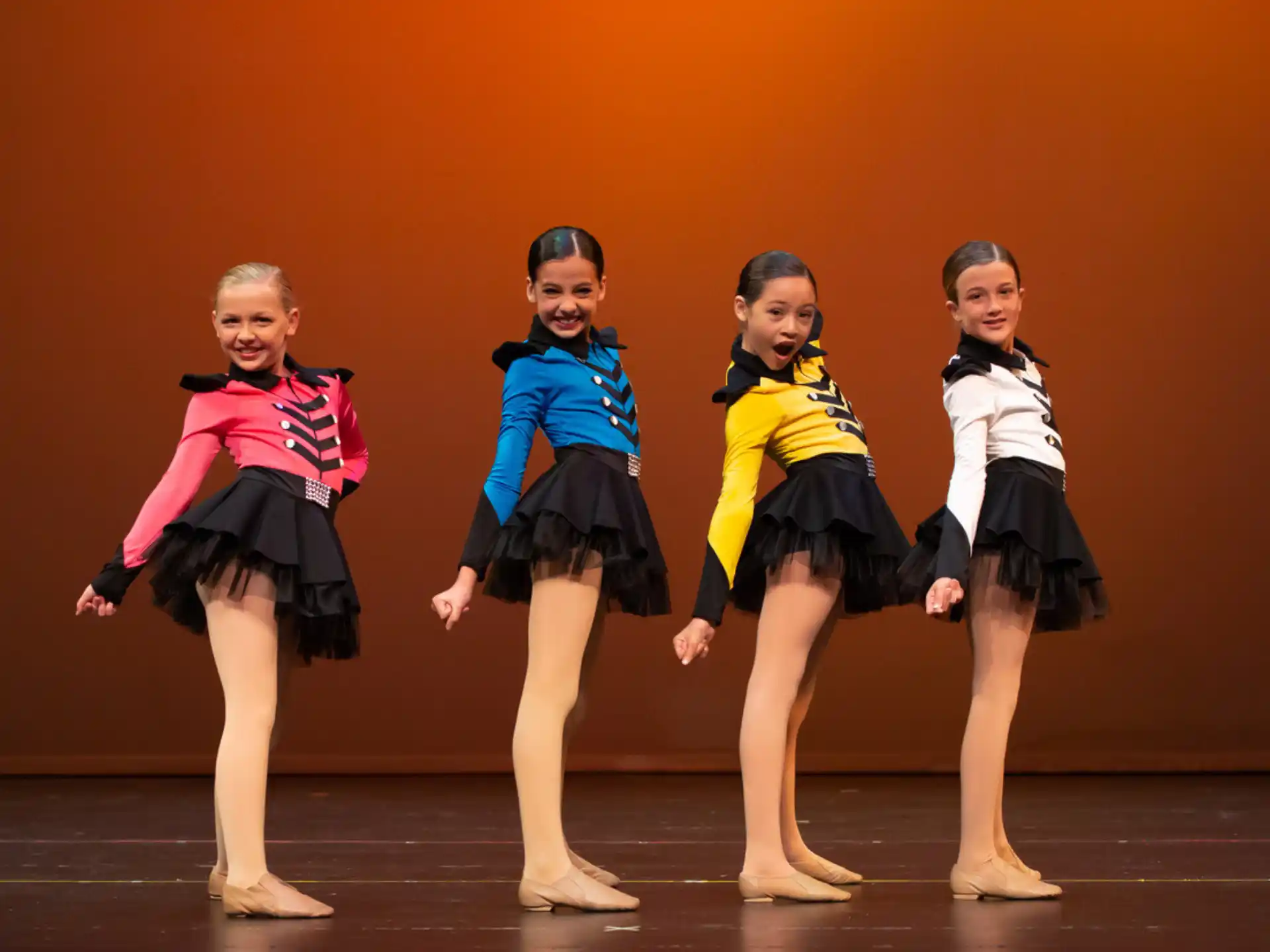 a group of girls in a line