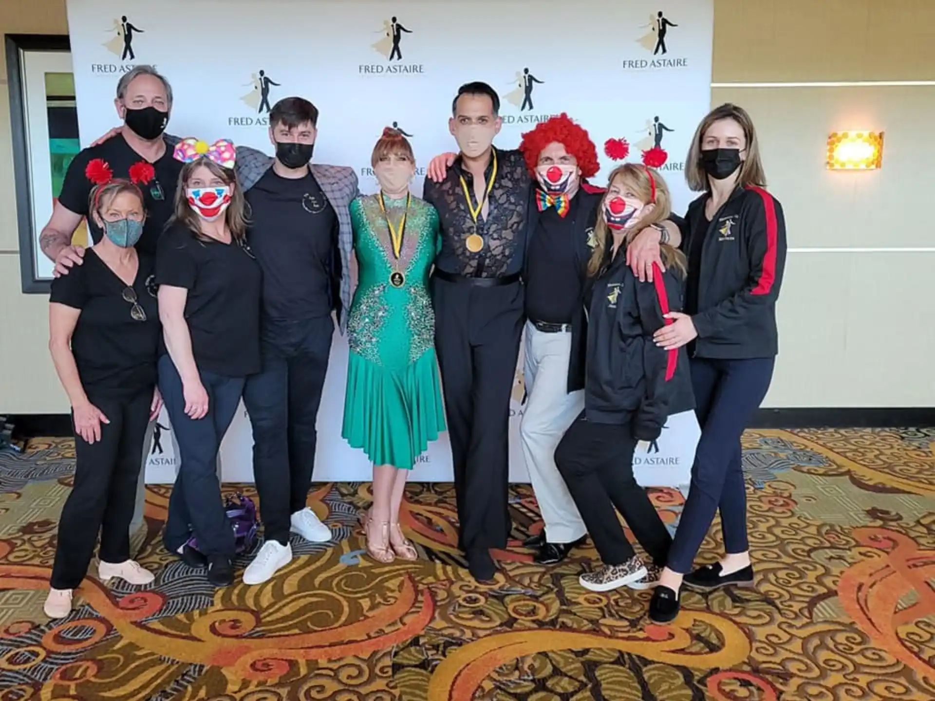 a group of people posing for a photo